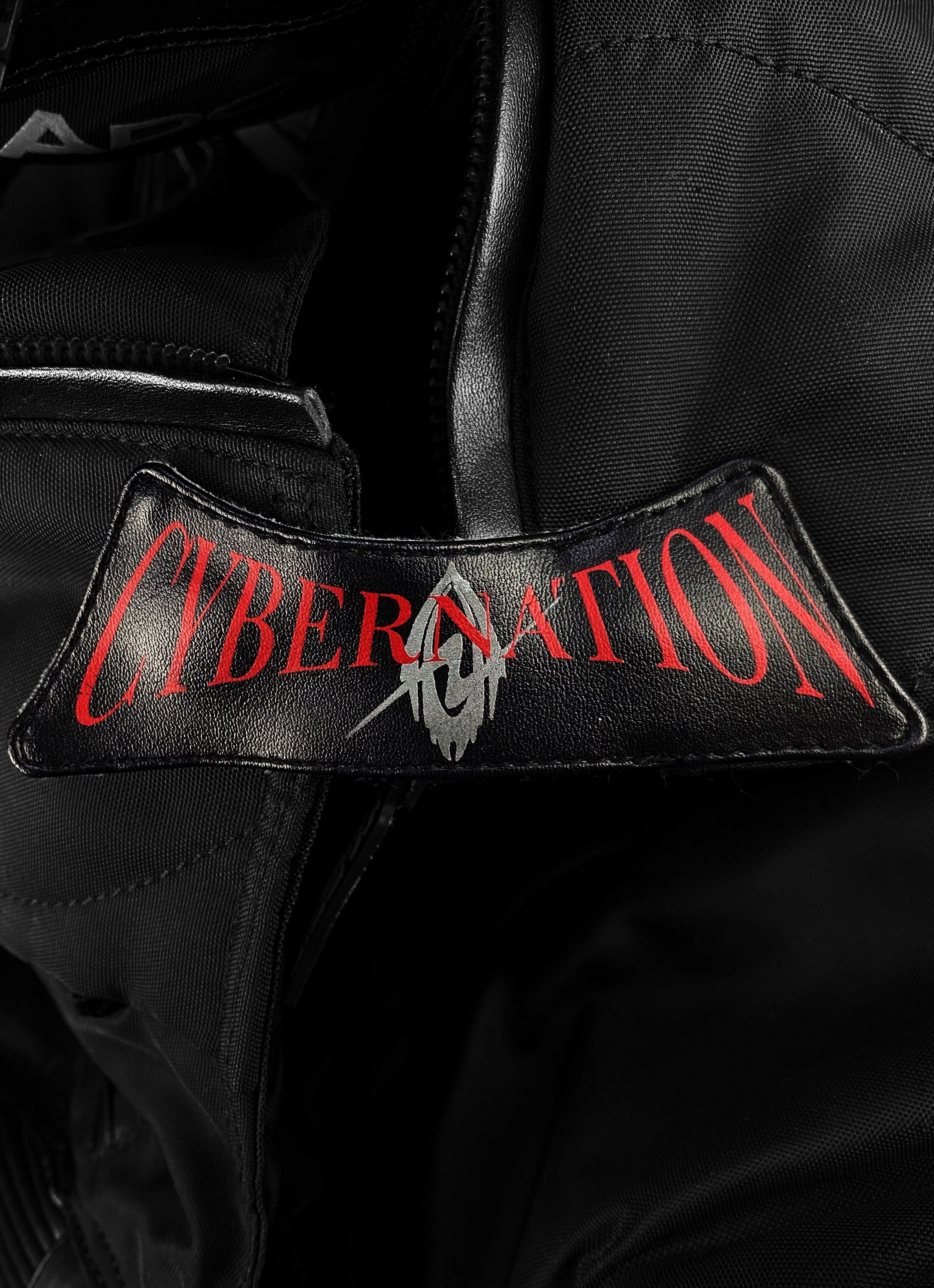 90s Kadoya ‘Cybernation’ Geometric PVC Leather Biker Jacket