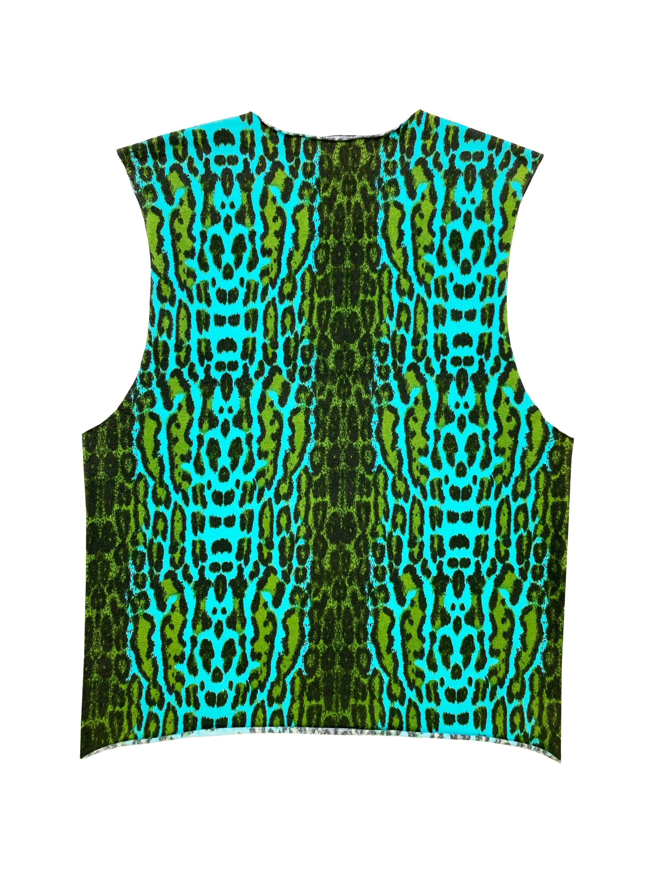 SS99 Raf Simons “Kinetic Youth” Neon Leopard Print Knit Vest