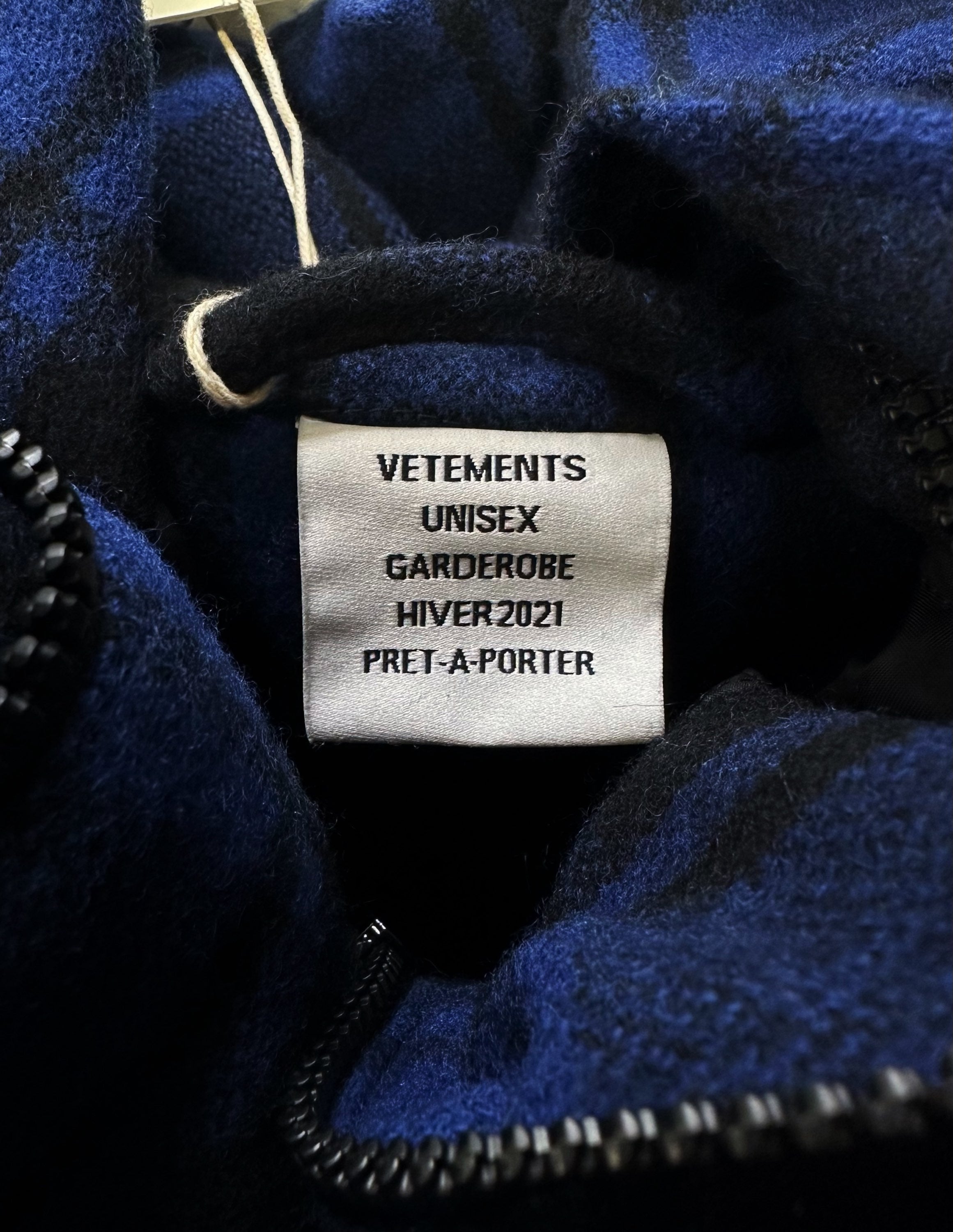 AW21 Vêtements ‘Racing’ Rubber Logo Navy Blue Flannel Jacket