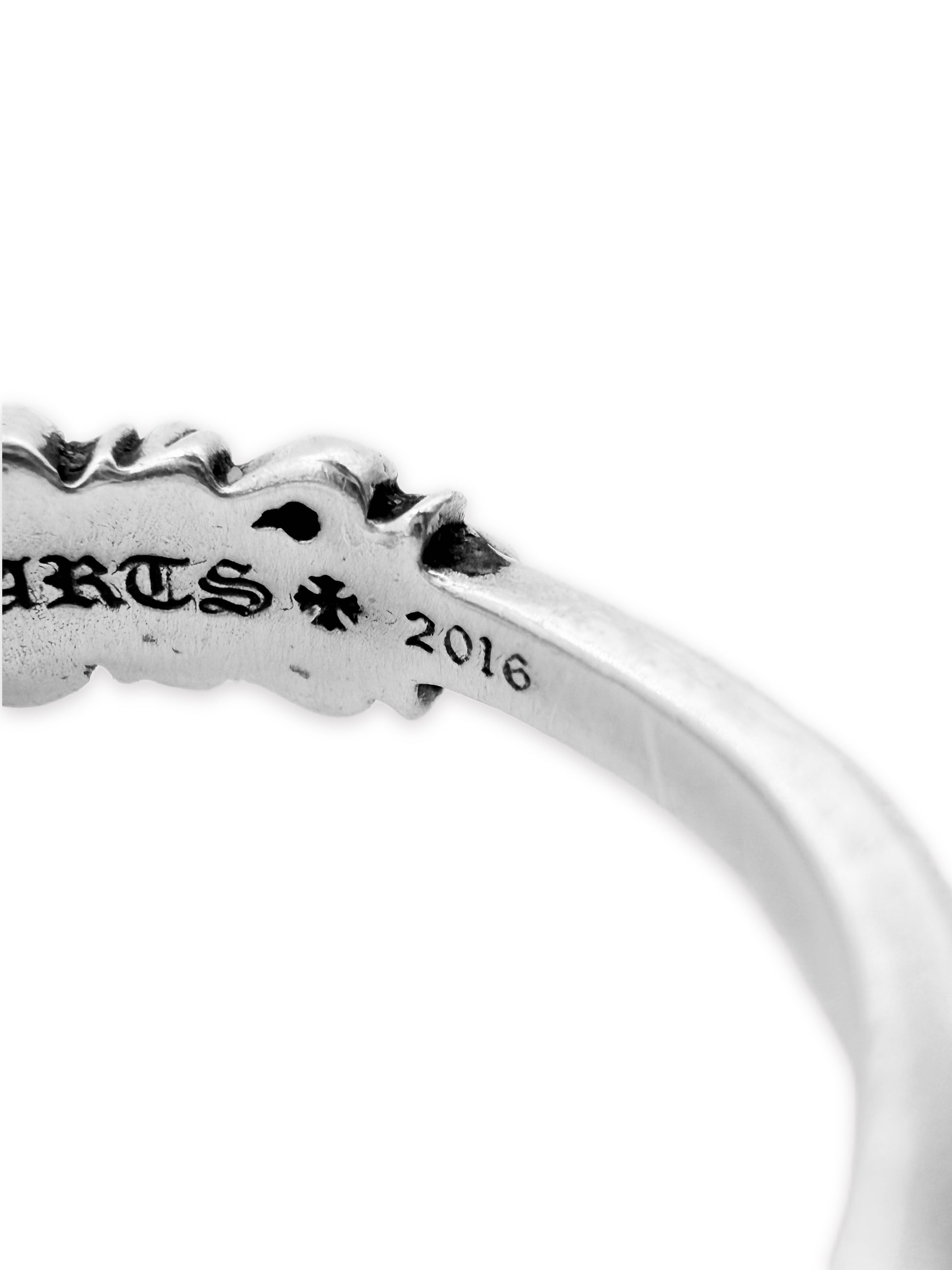 Chrome Hearts Double Baby Floral .925 Silver Etched Ring