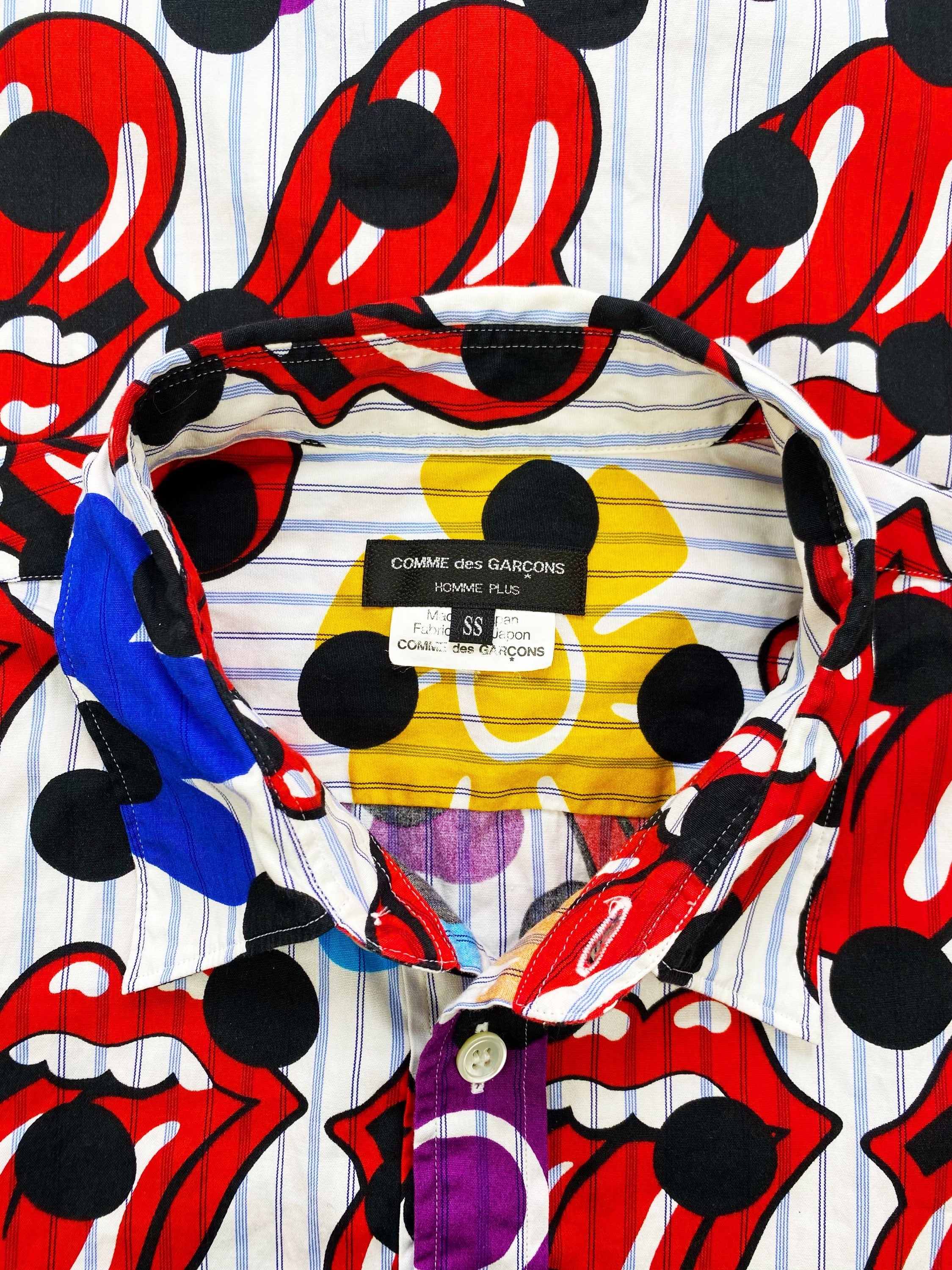 SS06 Comme Des Garçons Homme Rolling Stones Full Print Button Up