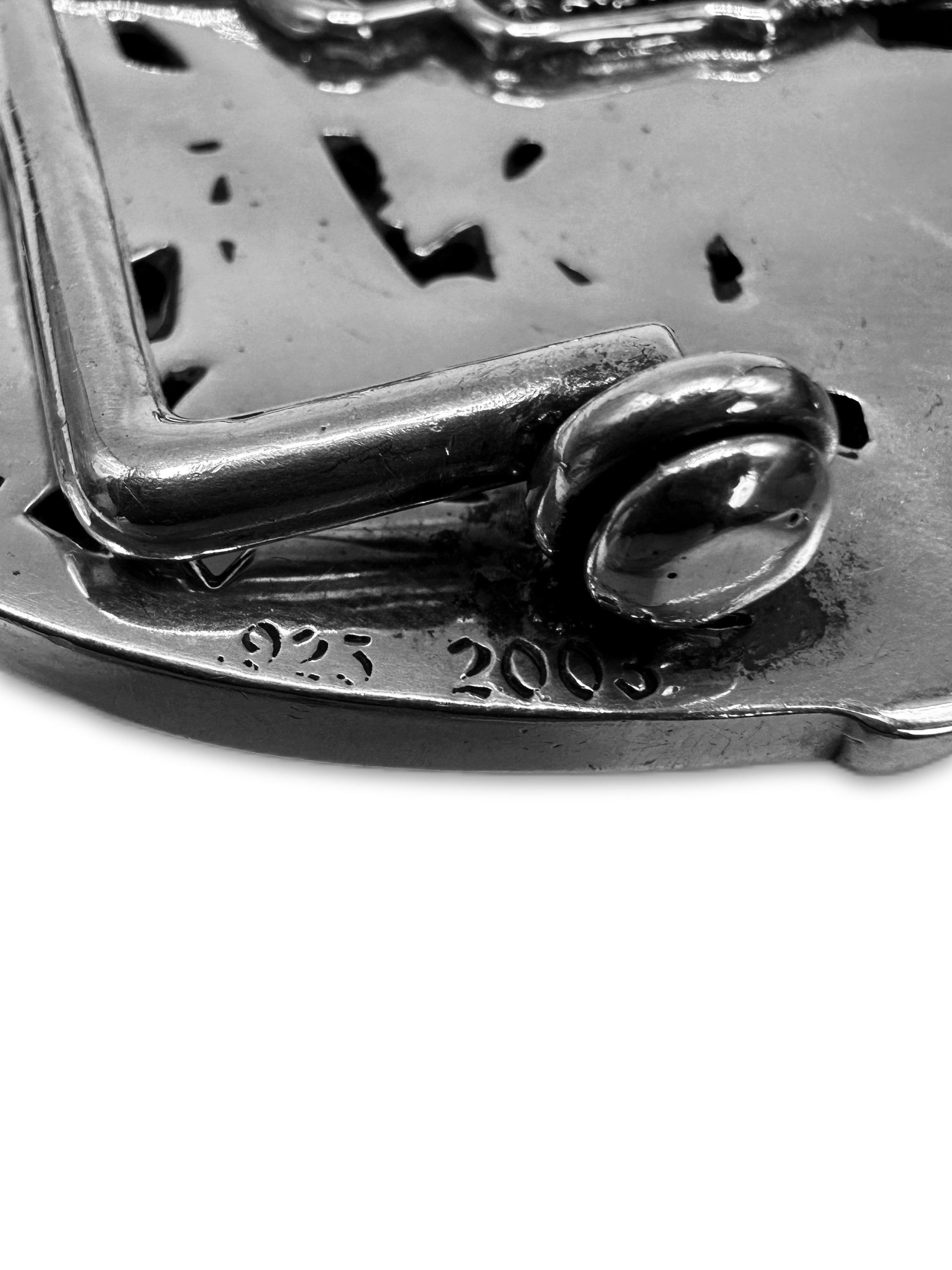 Chrome Hearts ‘Cemetery’ .925 Silver Multi Cross Belt Buckle