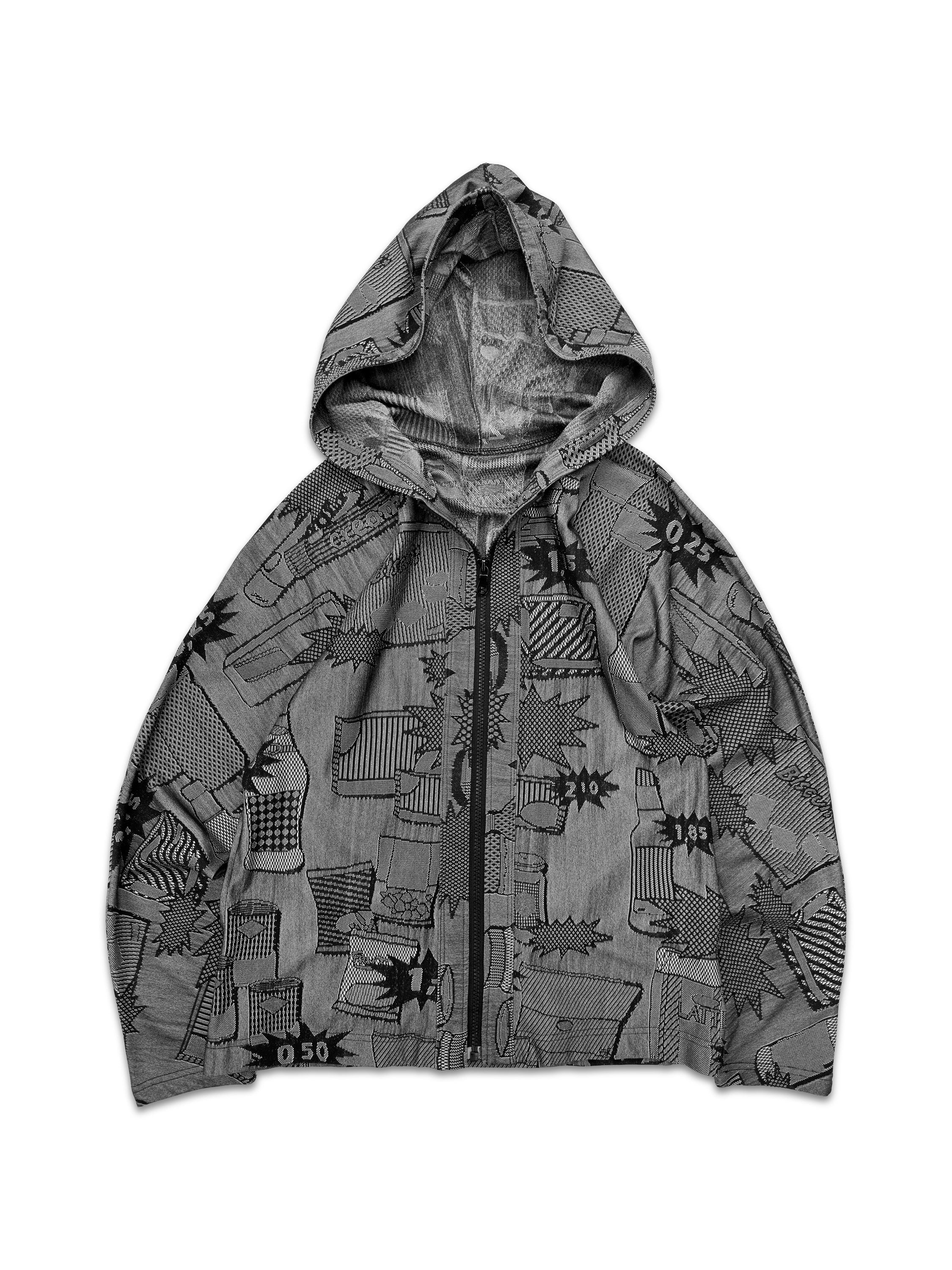 00s Pleats Please ‘Comic’ Print Full Zip-up Hoodie