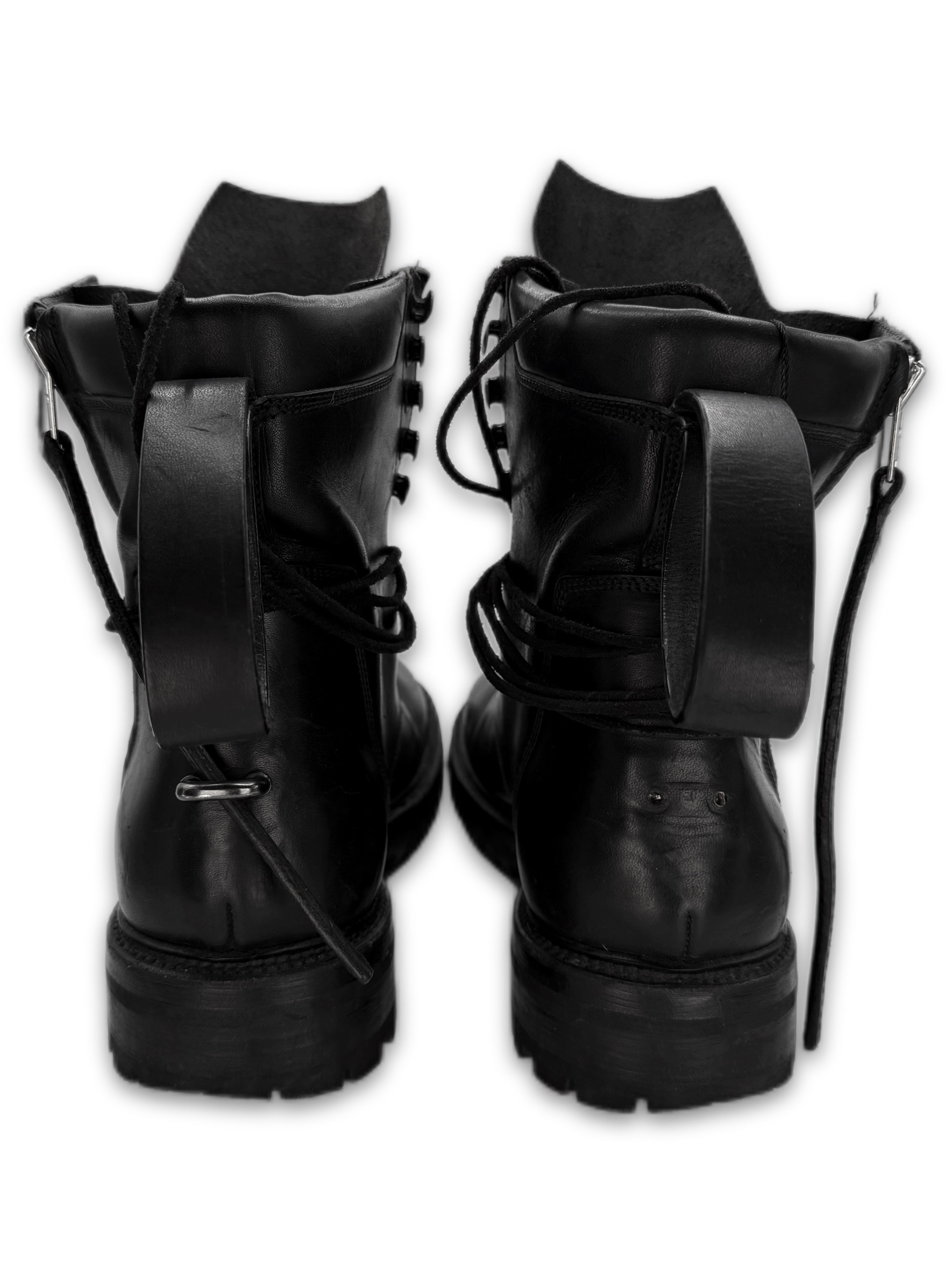 SS17 Rick Owens Cyclops Army Goodyear Black Combat Boots
