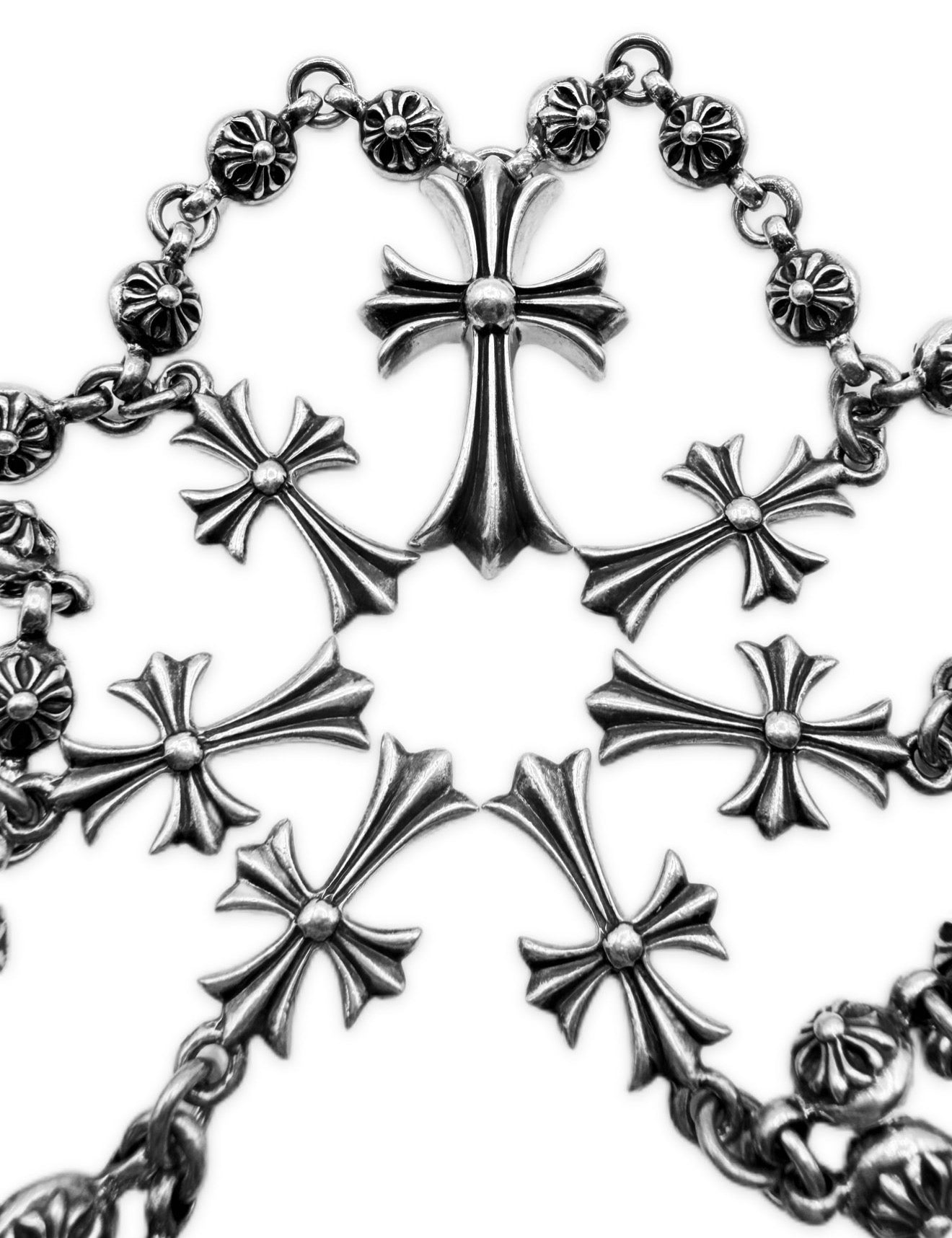 Chrome Hearts Cross Pendant 28 in Cross Ball . Double Lobster Wallet Chain