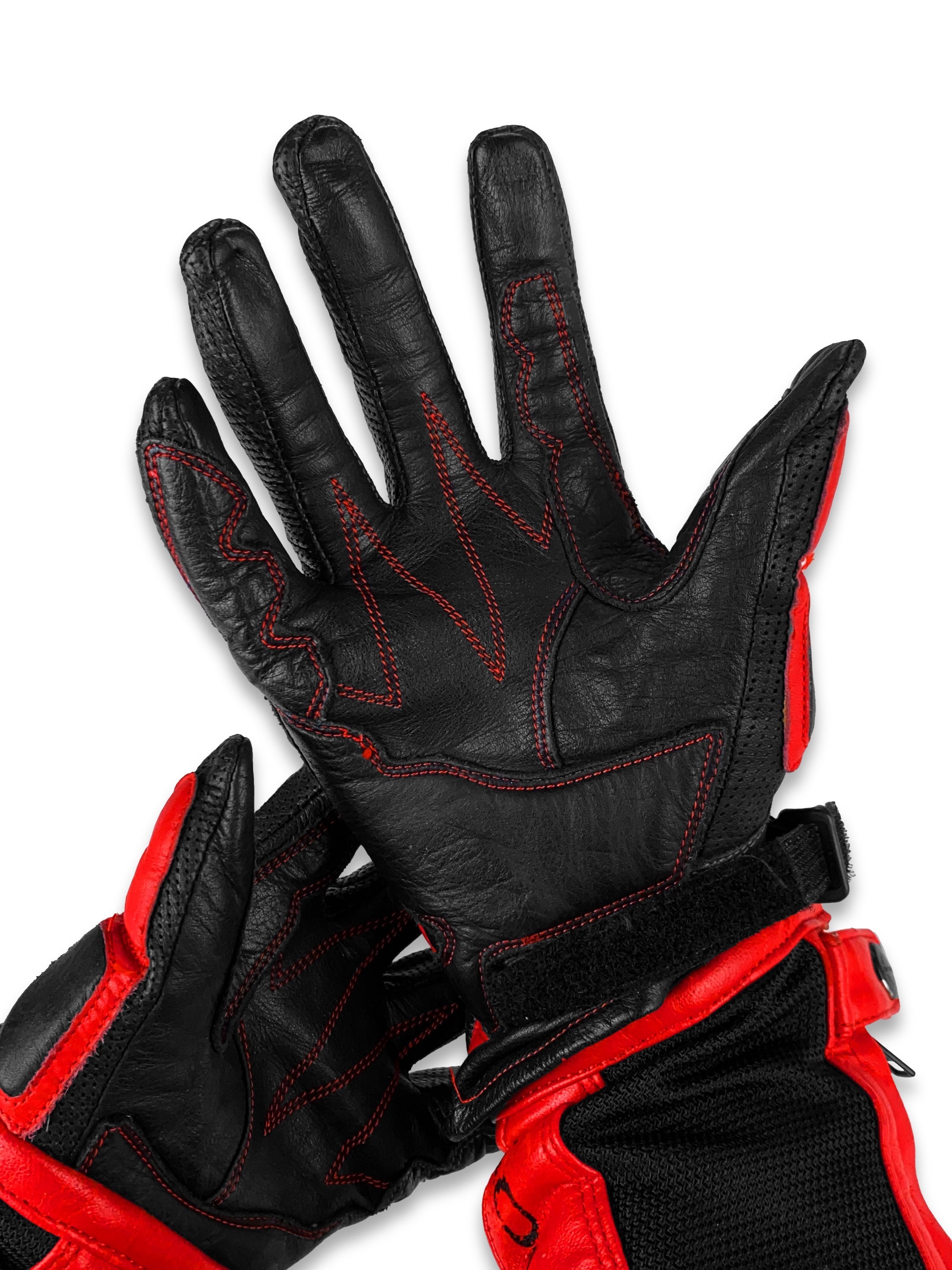 90s Kadoya ‘Cybernation’ Padded PVC Leather Biker Gloves