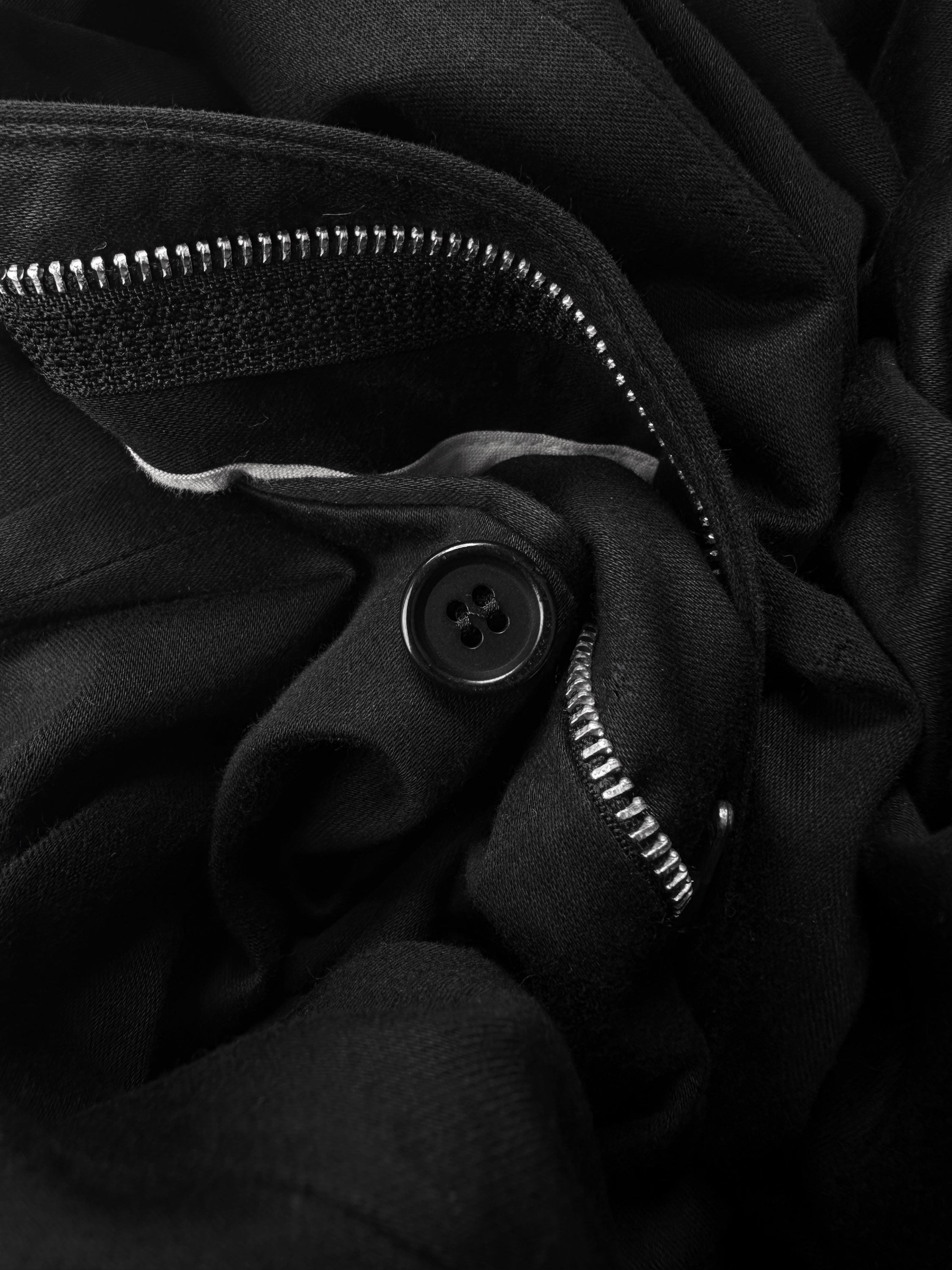 00s Helmut Lang Black ‘Wide Cut’ French Button Trousers