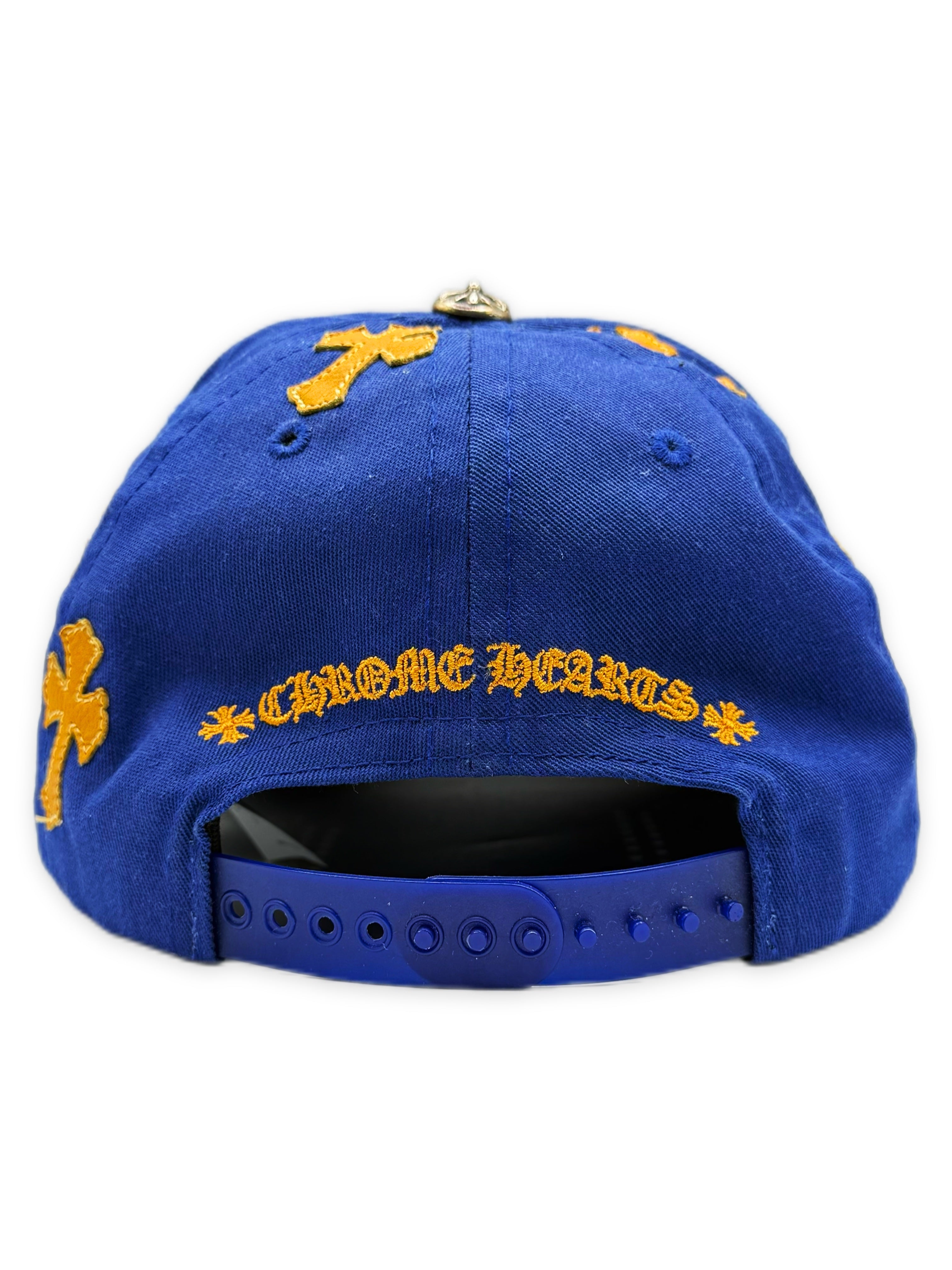 Chrome Hearts Yellow Cross Patch CH Blue Trucker Hat