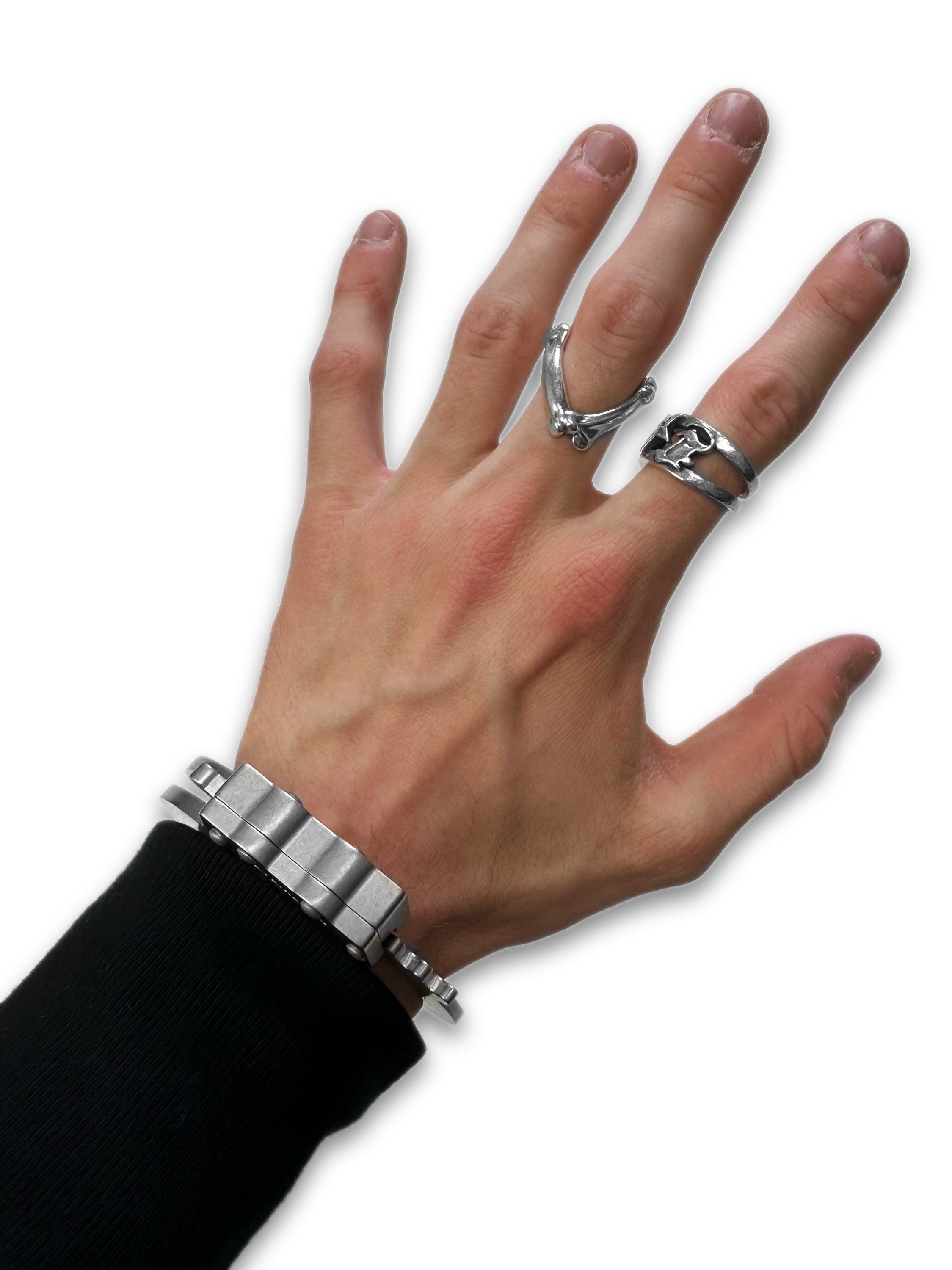 AW20 Vêtements ‘Handcuff’ Brass Silver Polish Bracelet