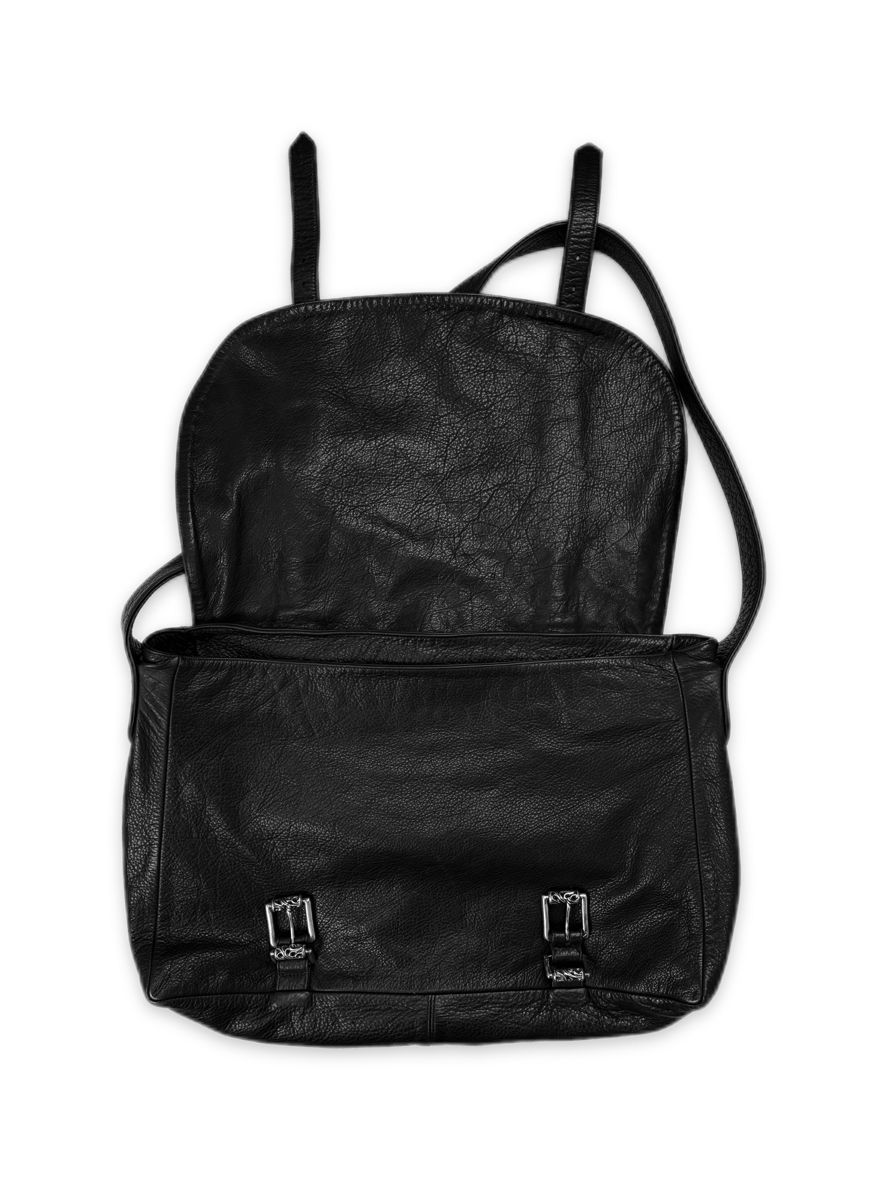 2004 Chrome Hearts Triple Celtic Roller XL Black Leather Messenger Bag