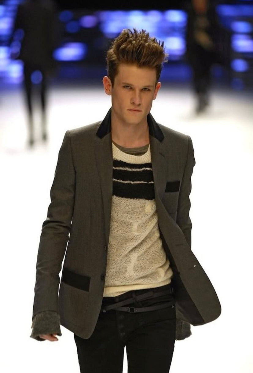 AW07 Dior Homme by Hedi Slimane Striped Low-gauge Mohair Sweater
