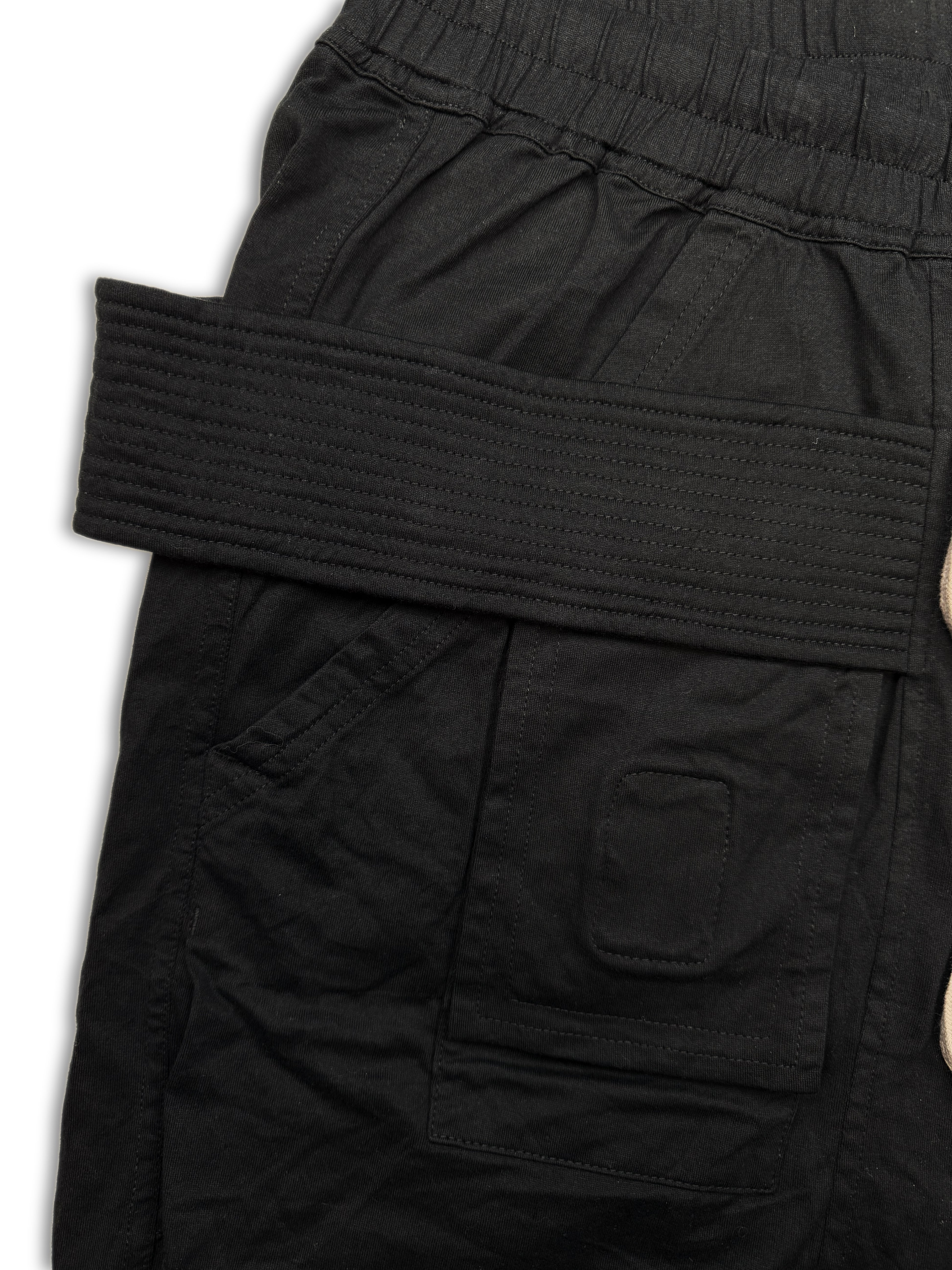 Rick Owens ‘Creatch’ Cargo Black Drop Crotch Shorts