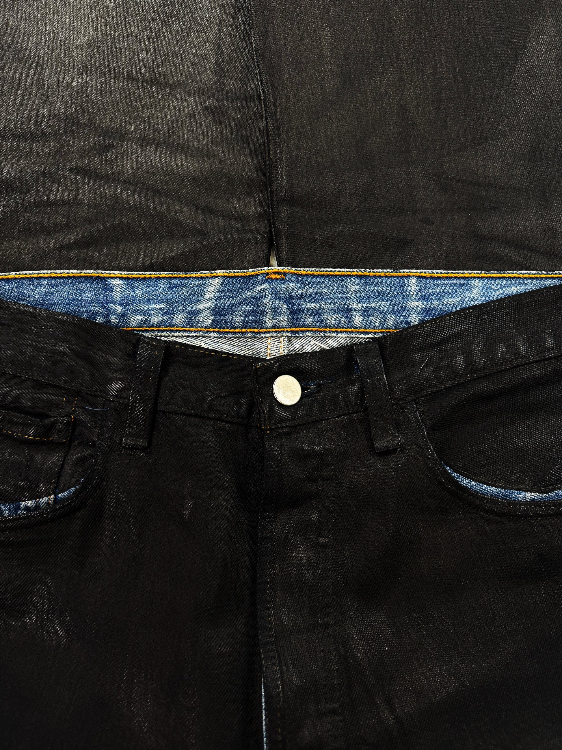 AW99 Maison Margiela Artisanal 0 Painted Black/Blue Denim