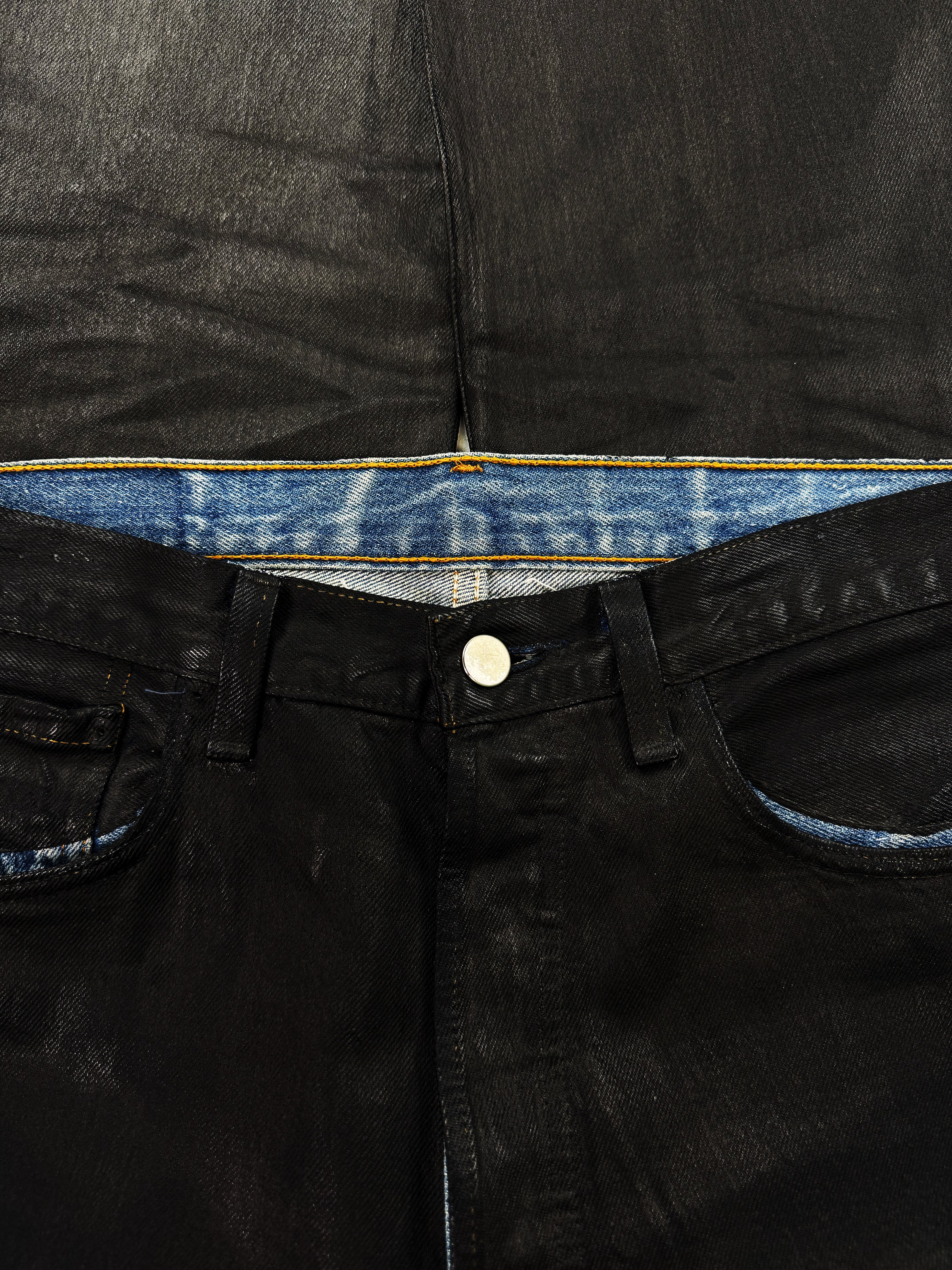 AW99 Maison Margiela Artisanal 0 Painted Black/Blue Denim