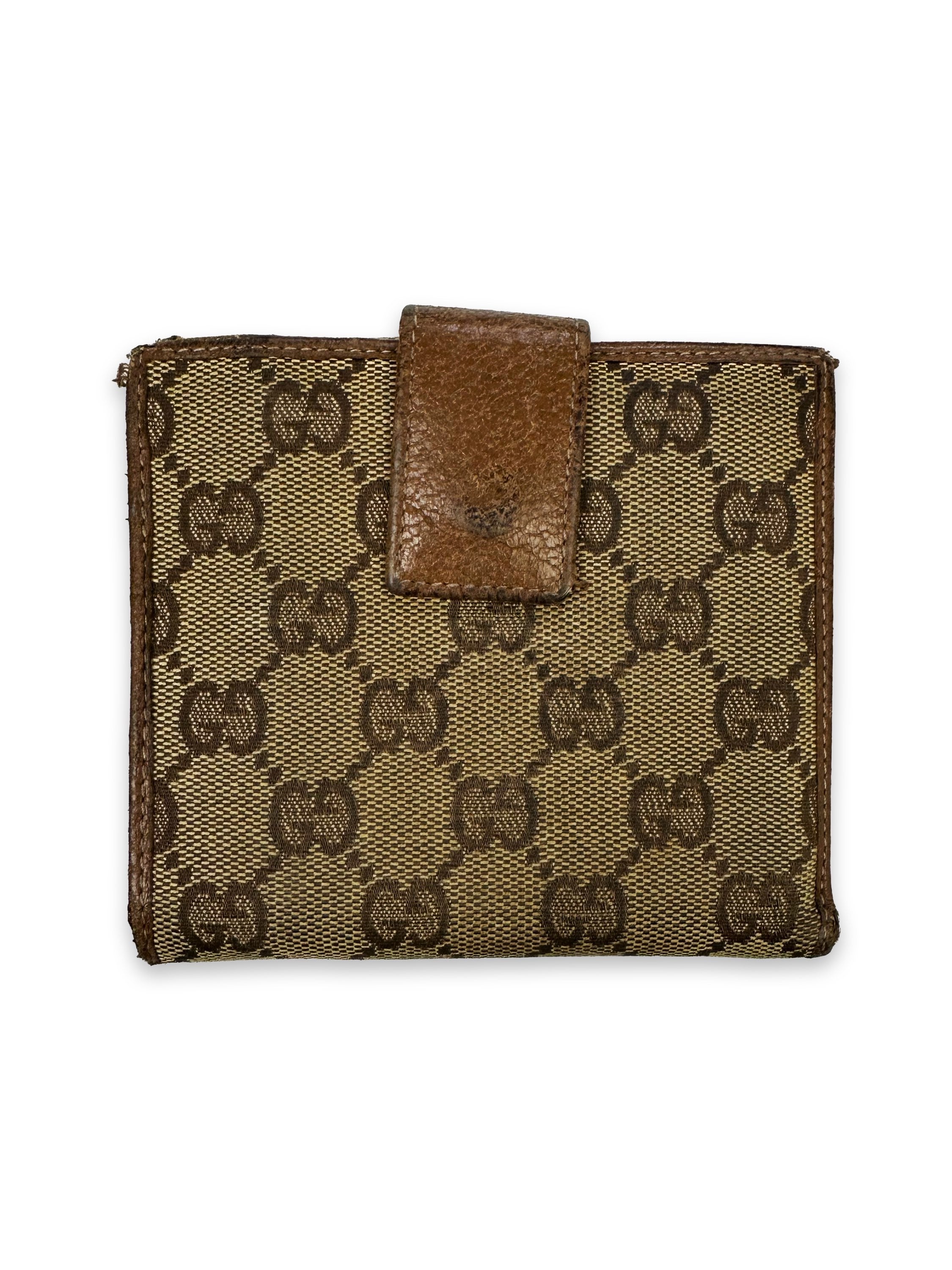 Gucci GG Monogram Tan Bifold Leather Wallet