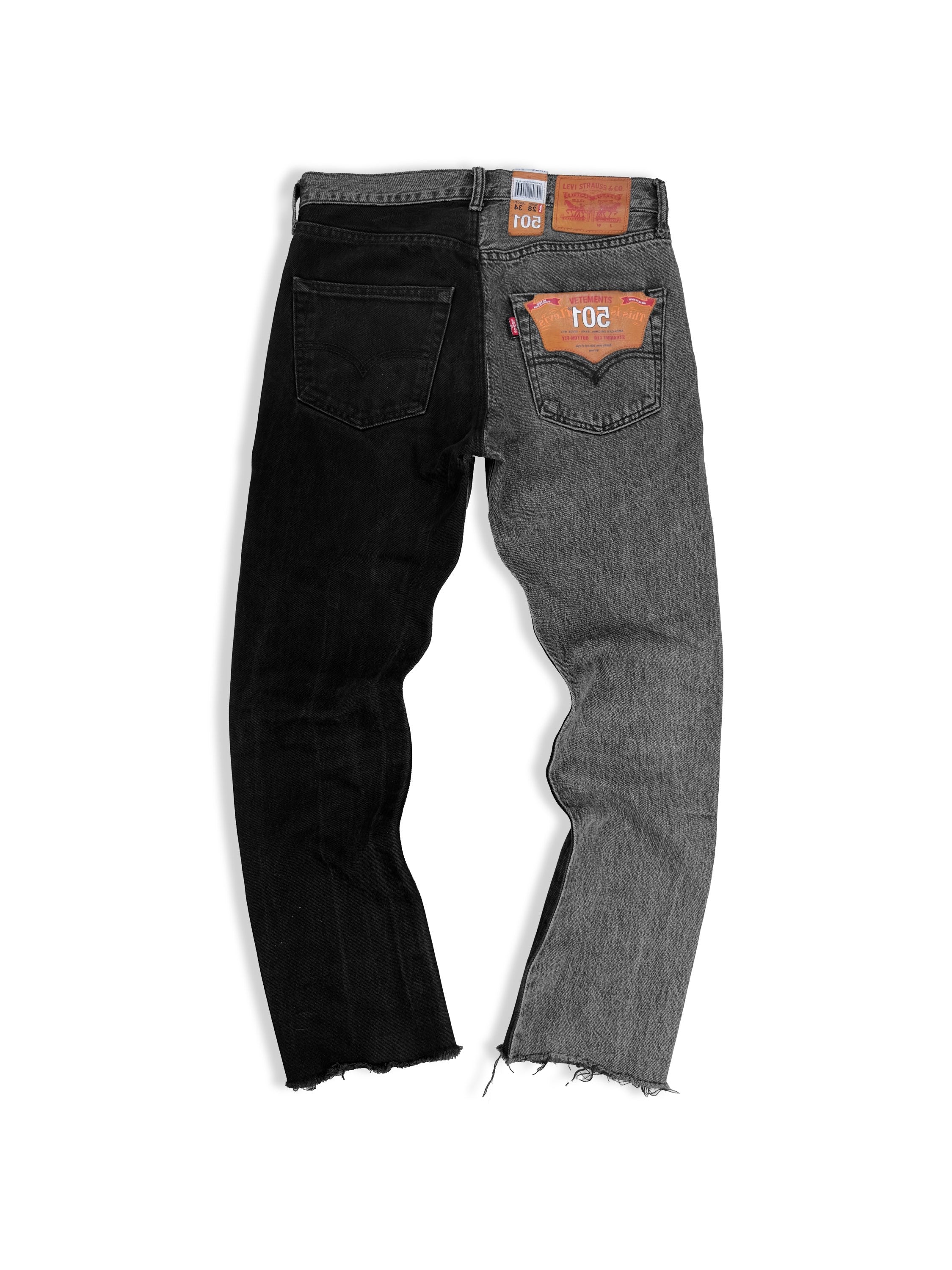 2018 Vetements x Levi’s Two Tone Distressed Denim