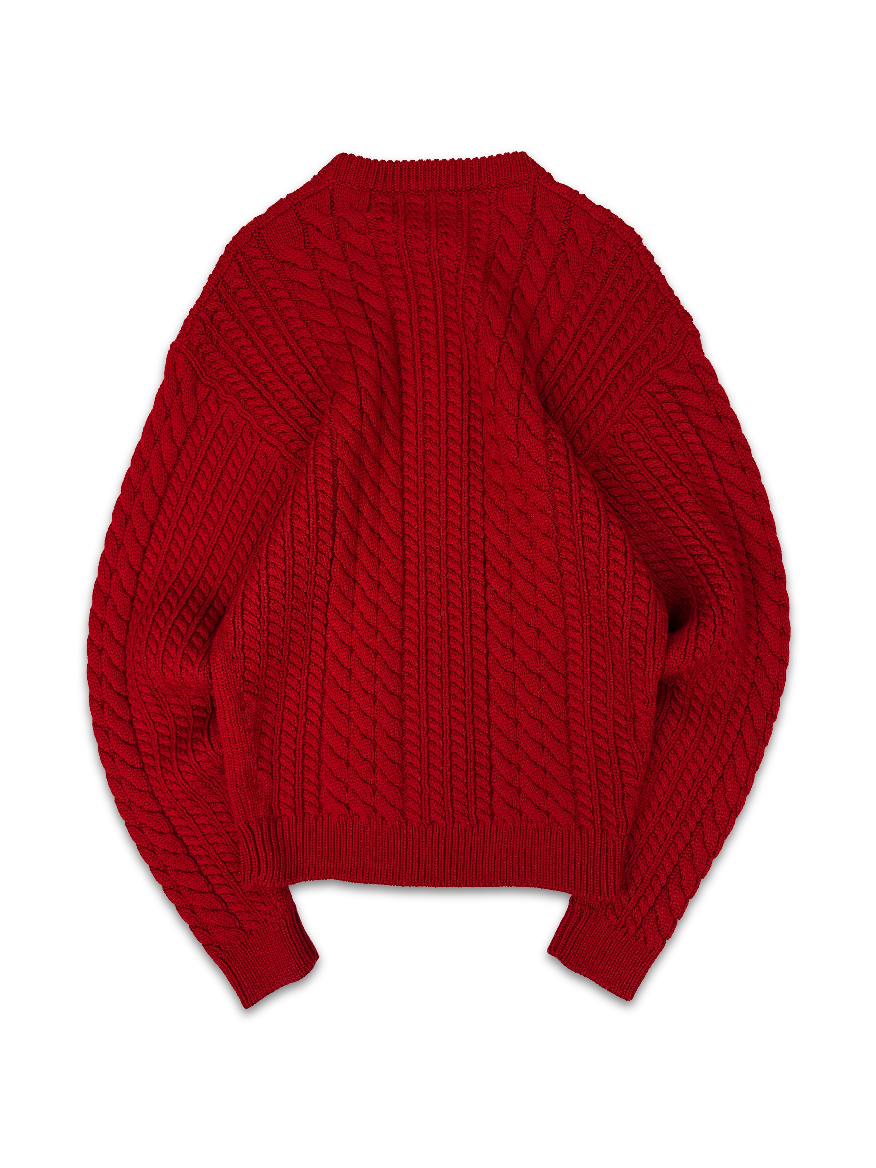 AW17 Prada Cherry Red ‘Cable Knit’ Sweater