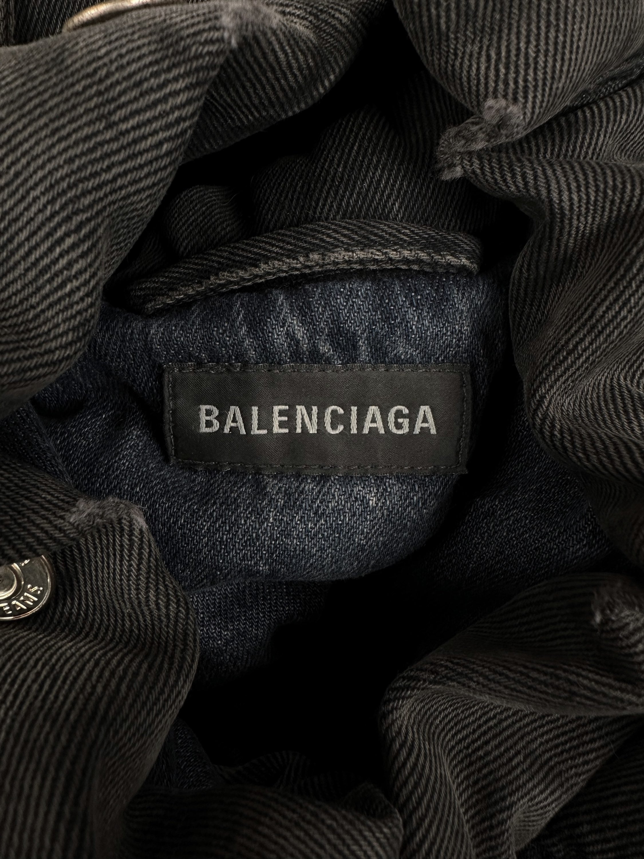 SS22 Balenciaga ‘Padded’ Oversized Washed Denim Jacket