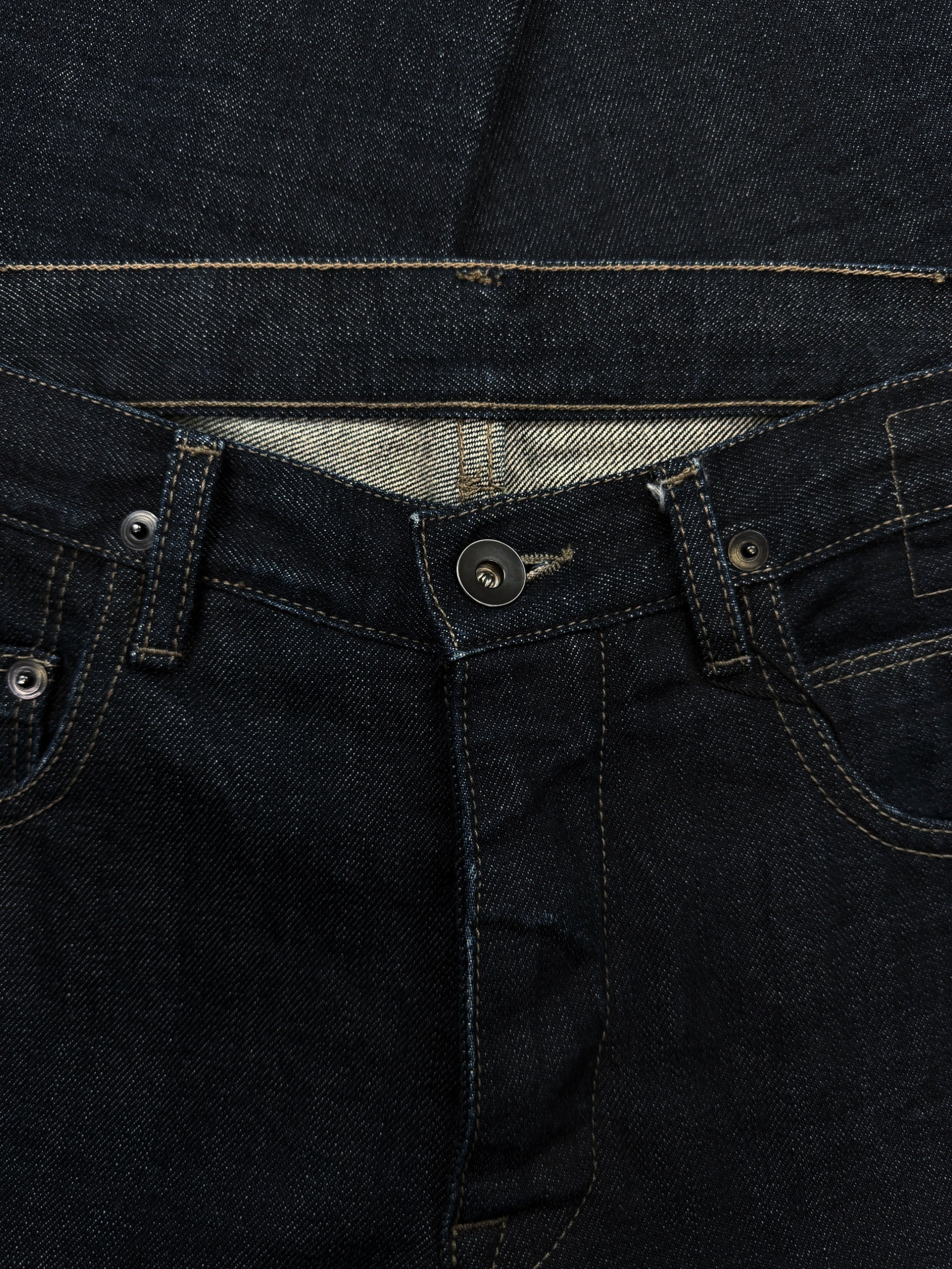 Rick Owens Dark Wash Indigo Detroit Cut Denim