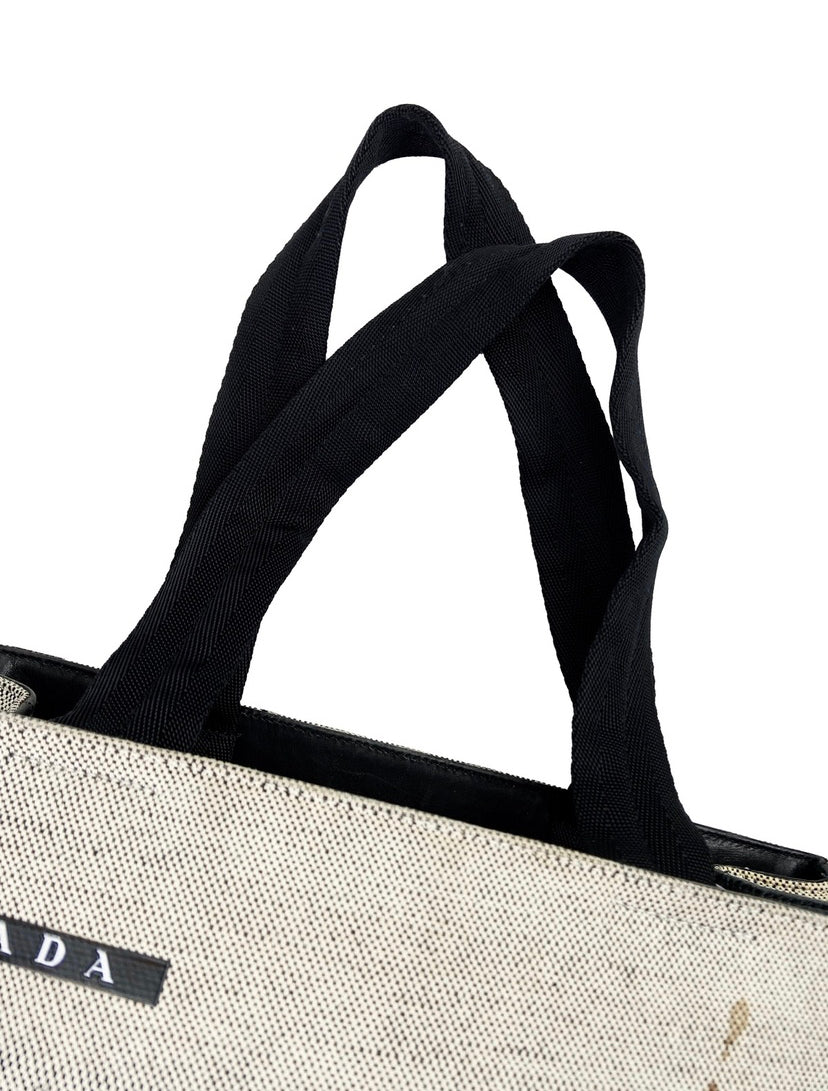 SS99 Prada Multi Pocket Canvas Top Handle Bag