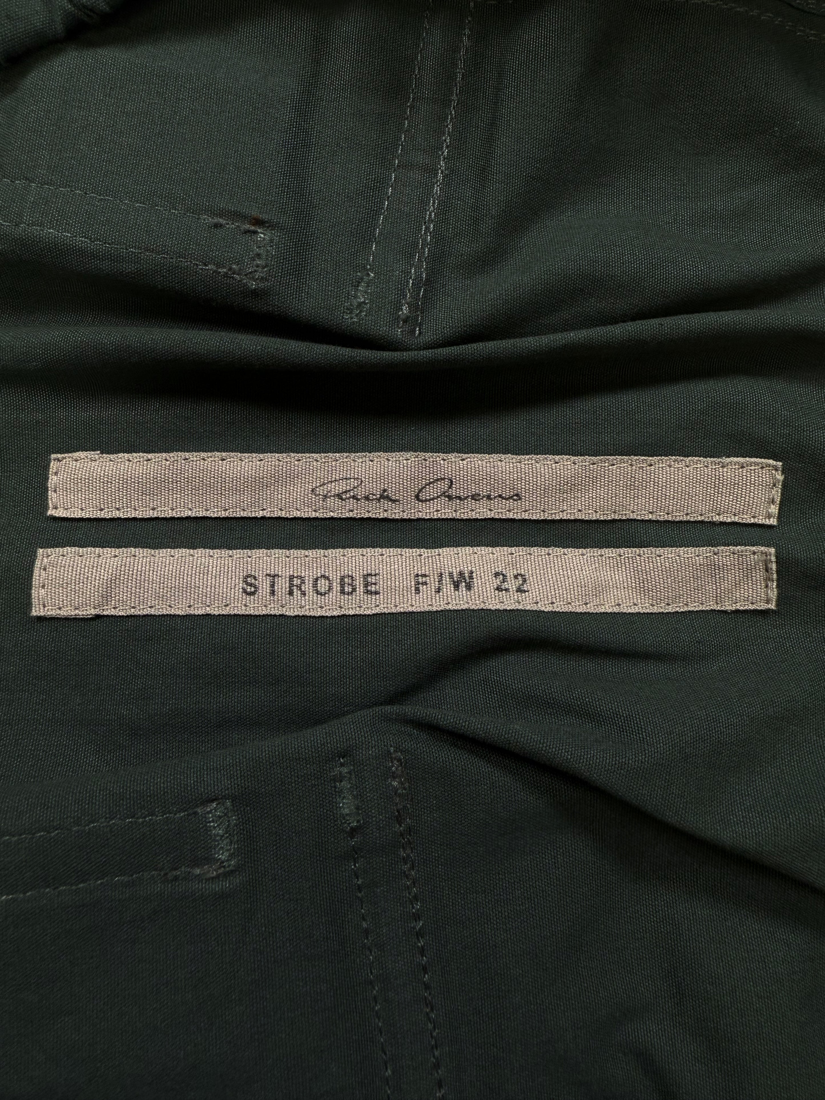 AW22 Rick Owens ‘Strobe’ Teal Drop Crotch Pod Shorts