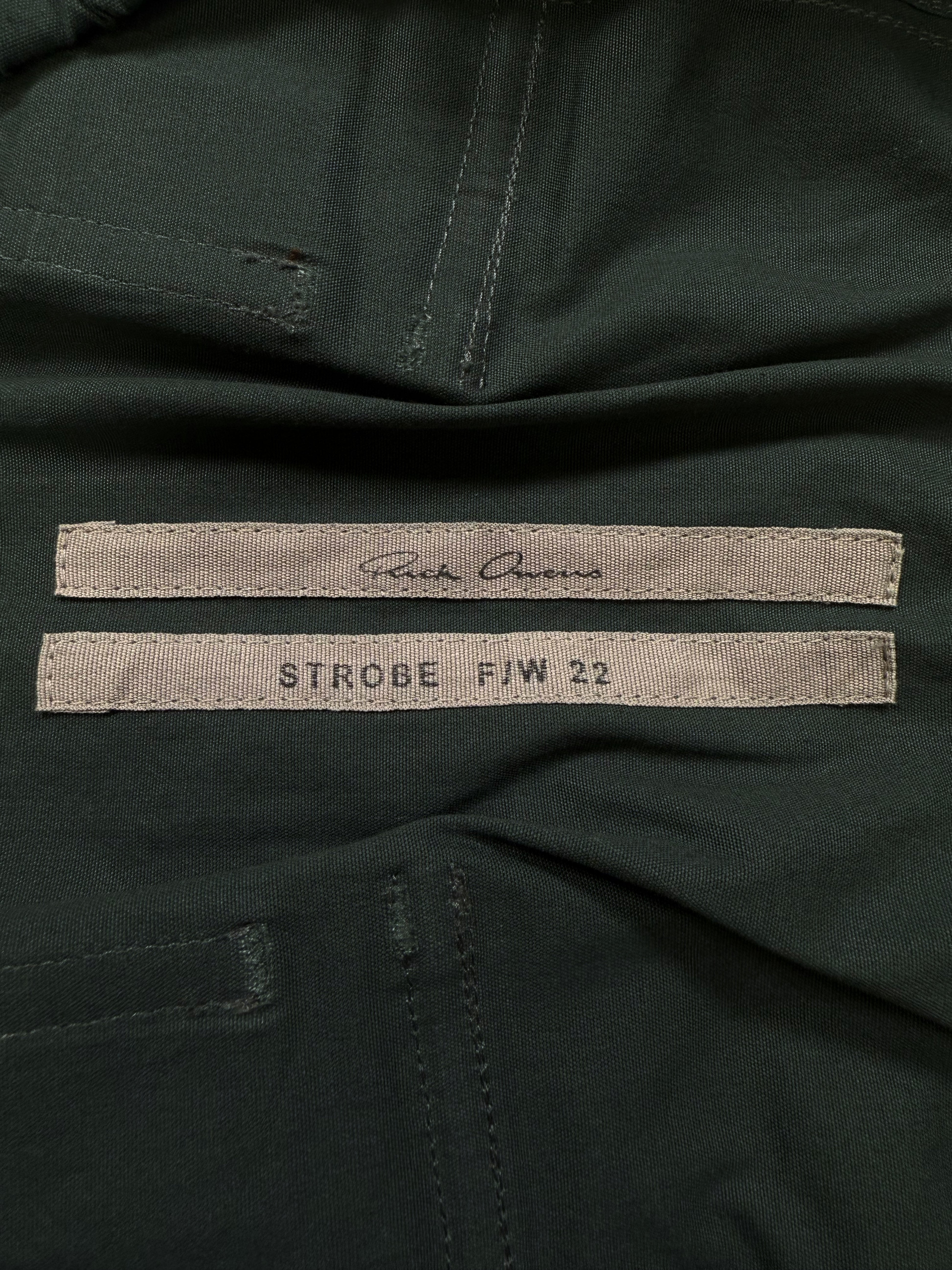 AW22 Rick Owens ‘Strobe’ Teal Drop Crotch Pod Shorts