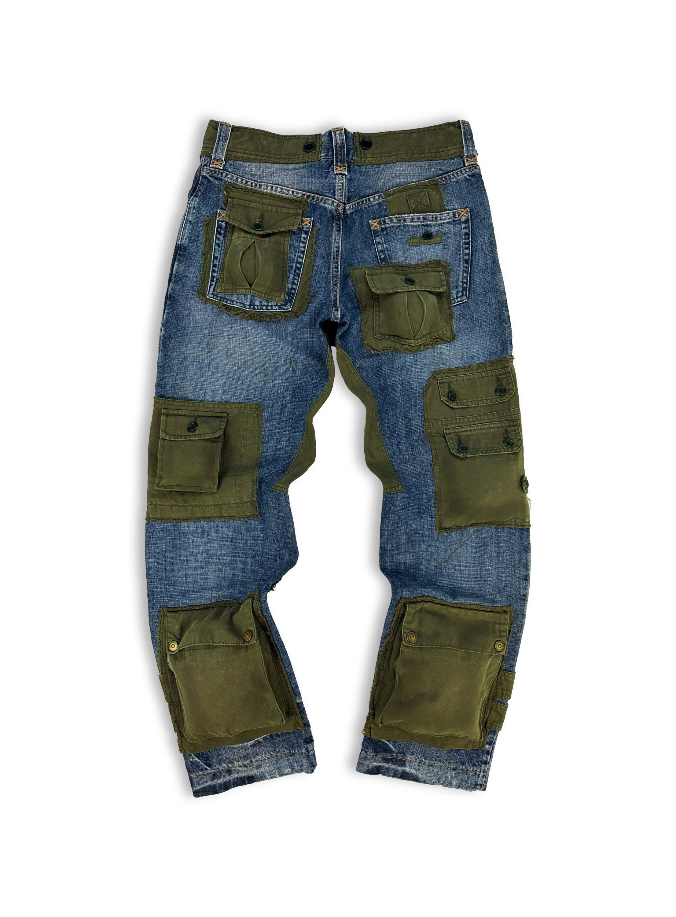AW05 Dolce &amp; Gabbana ‘Hybrid’ Multi Pocket 3D Cargo Denim