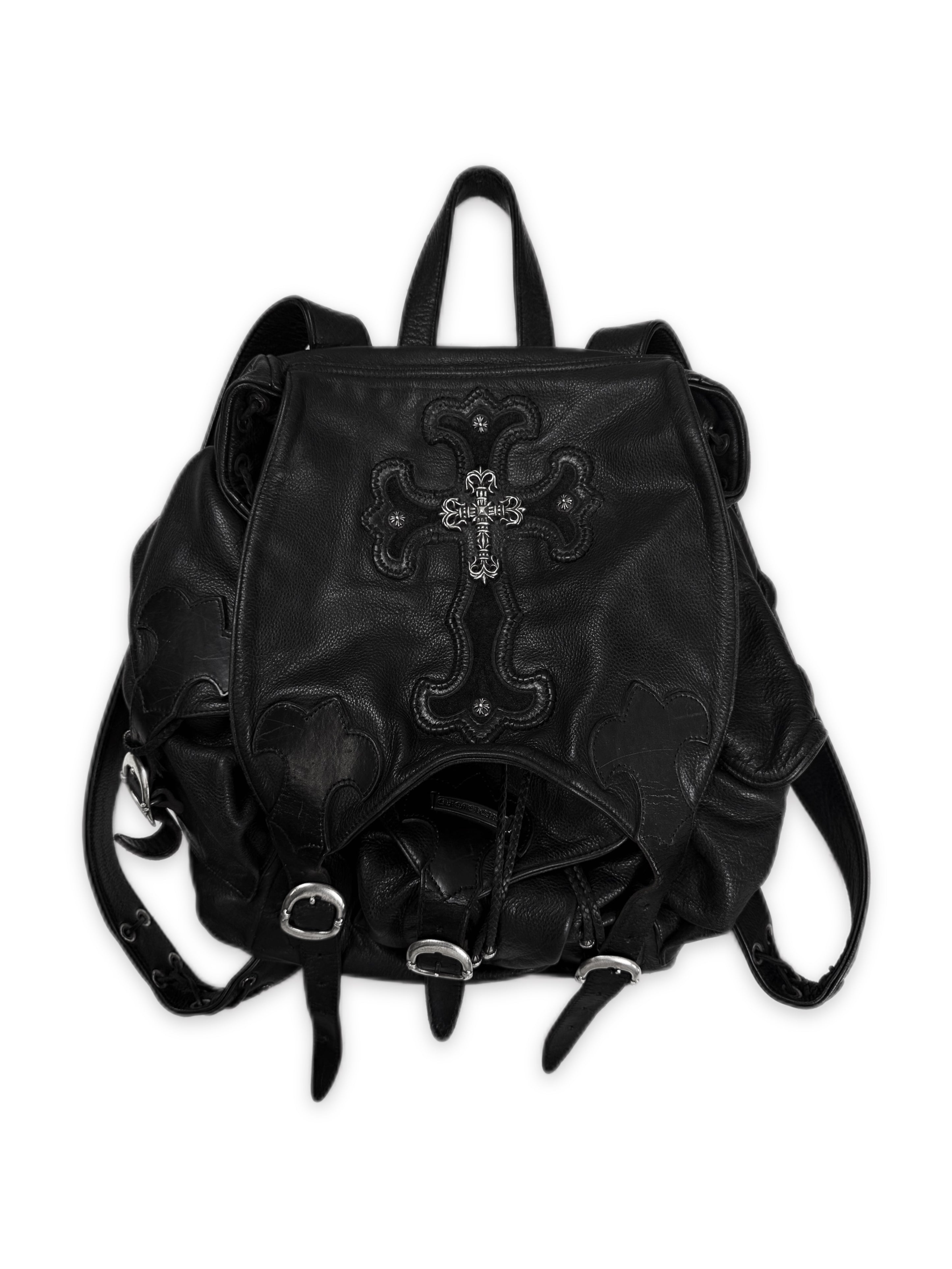 CHROME HEARTS FILIGREE CROSS PATCH GUNSLINGER LEATHER BACKPACK