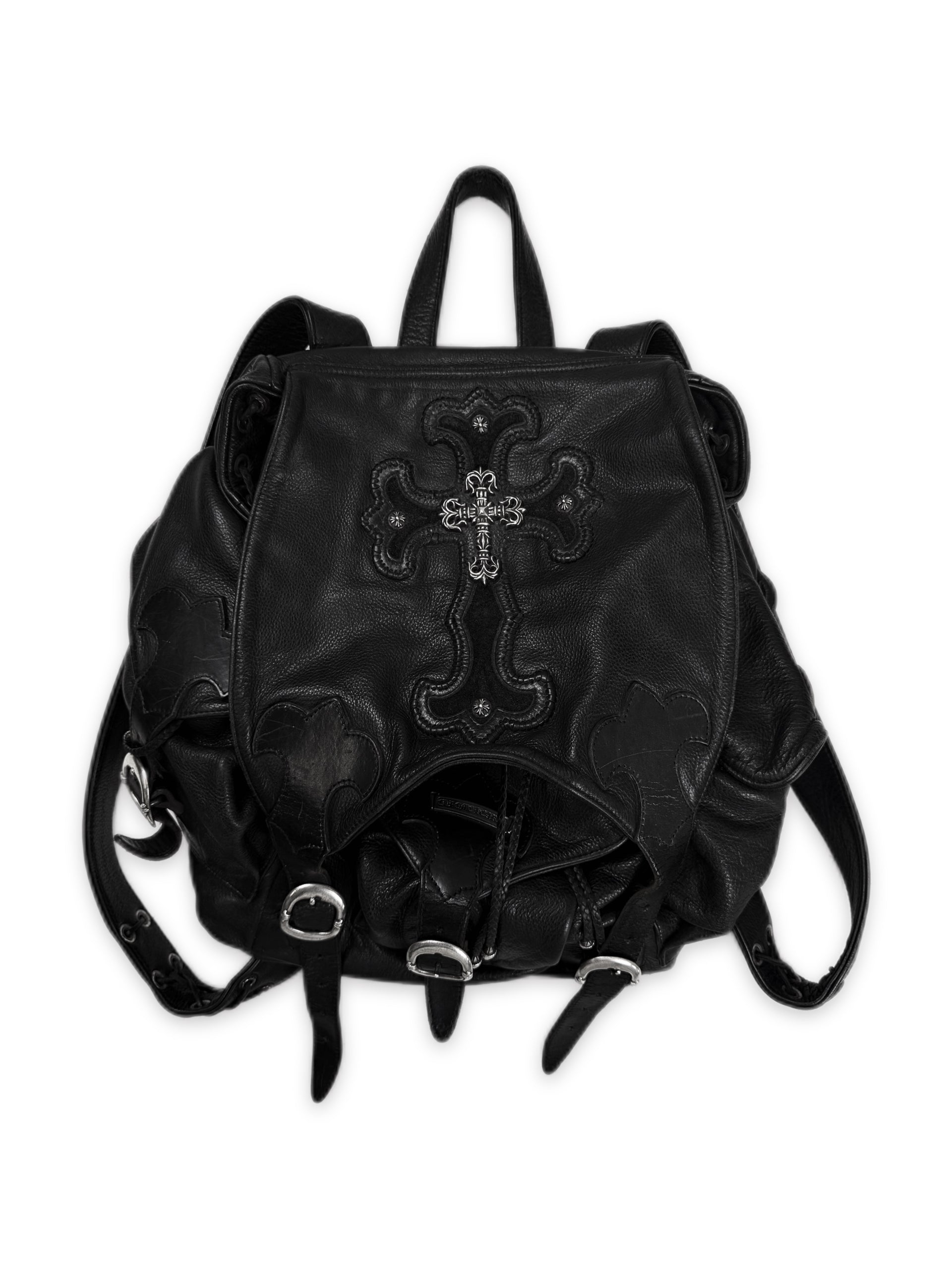 CHROME HEARTS FILIGREE CROSS PATCH GUNSLINGER LEATHER BACKPACK