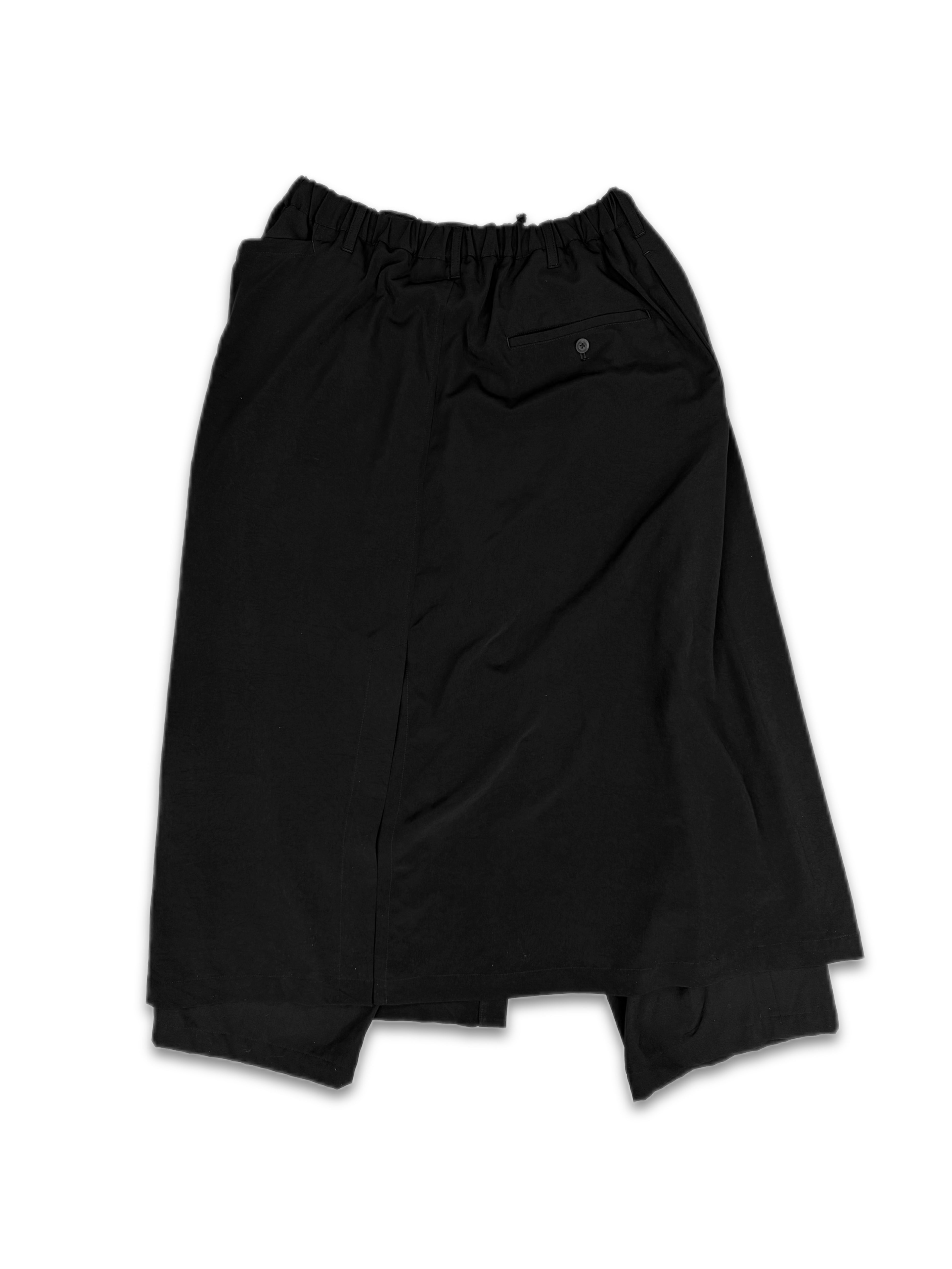 Yohji Yamamoto Pour Homme Skirted Black 3/4 Length Shorts