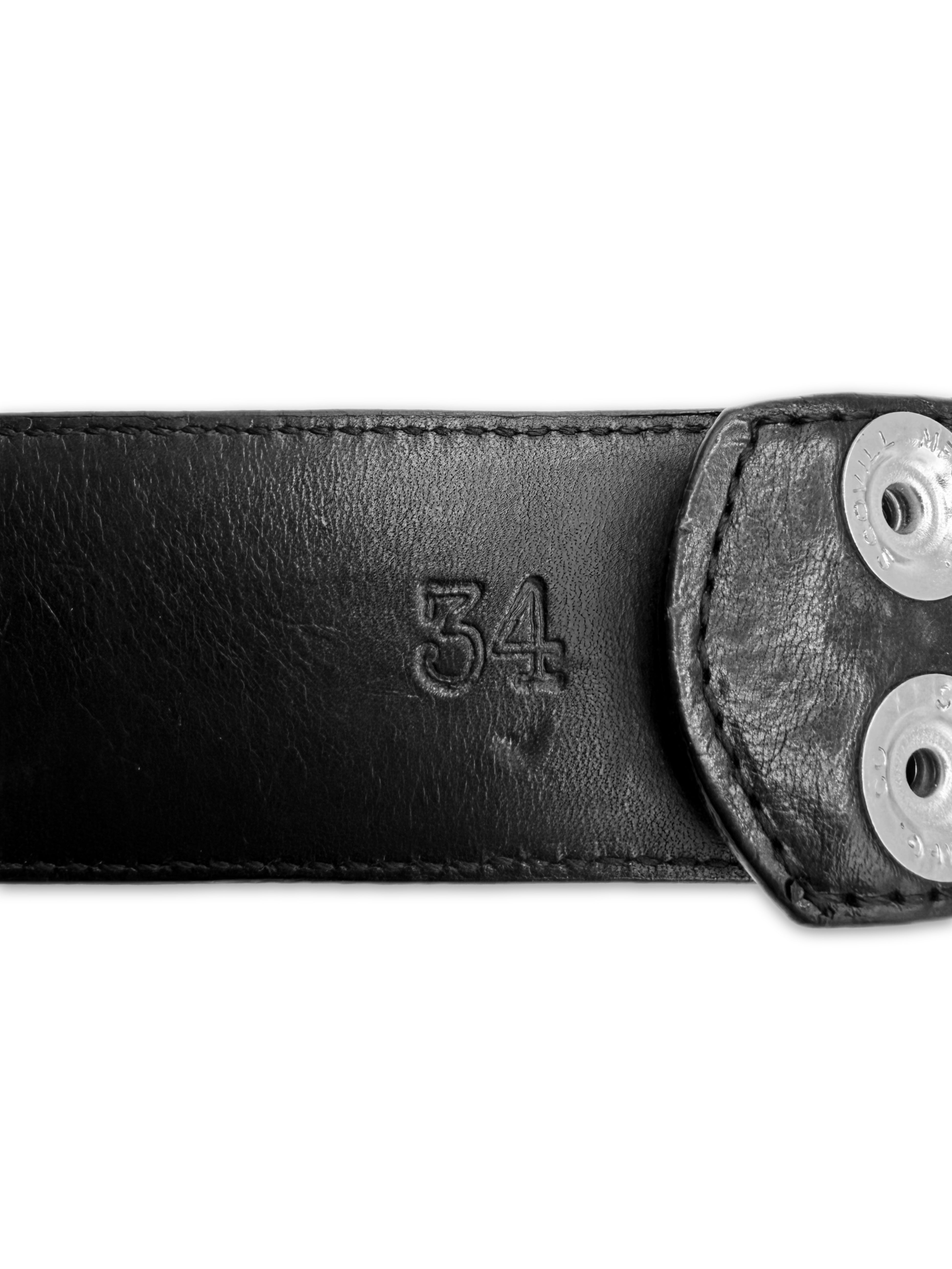 Chrome Hearts Black Leather .925 Silver Belt