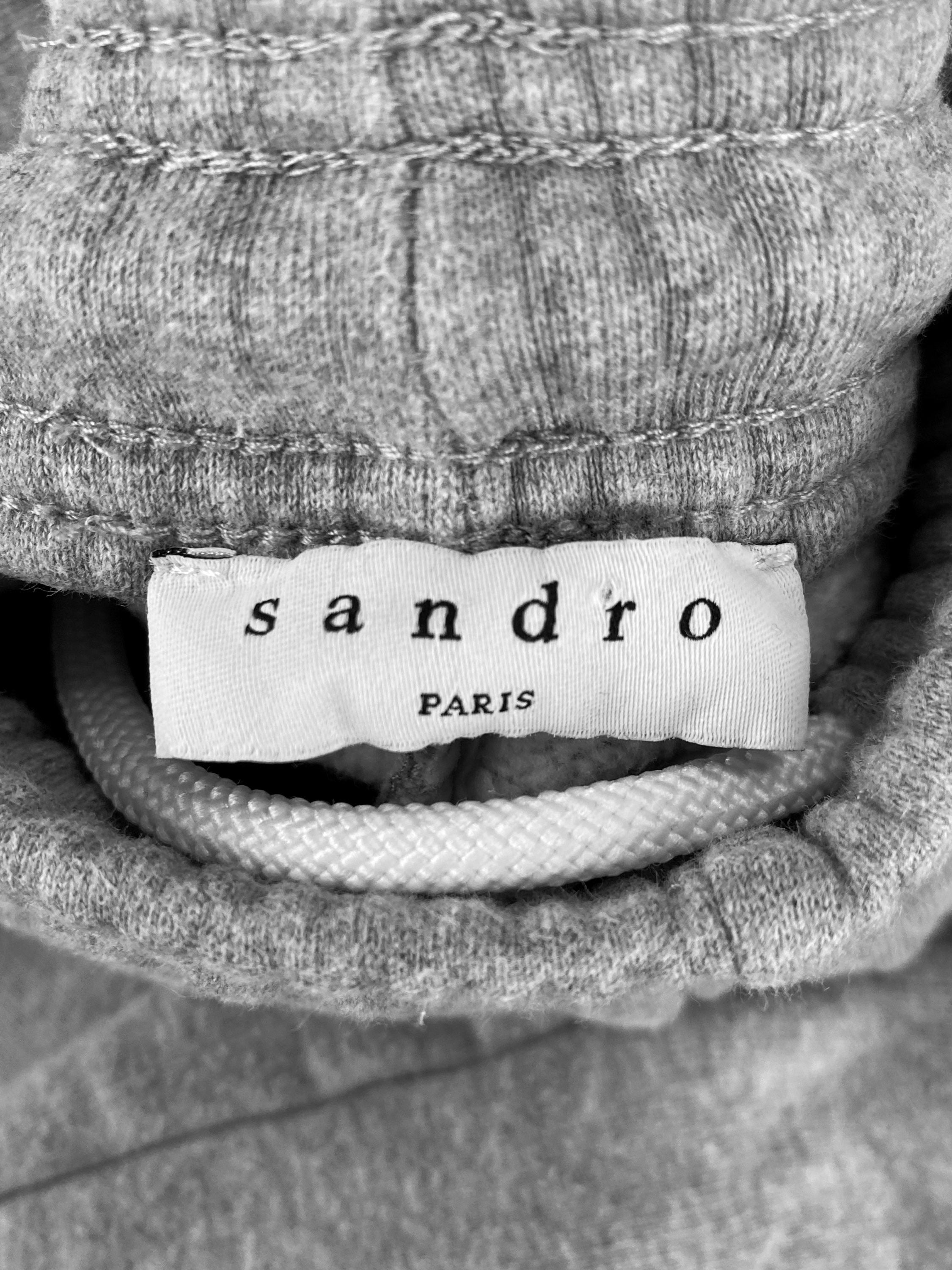 Sandro Paris Heavy Weight Embroidered Logo Grey Sweat Pants