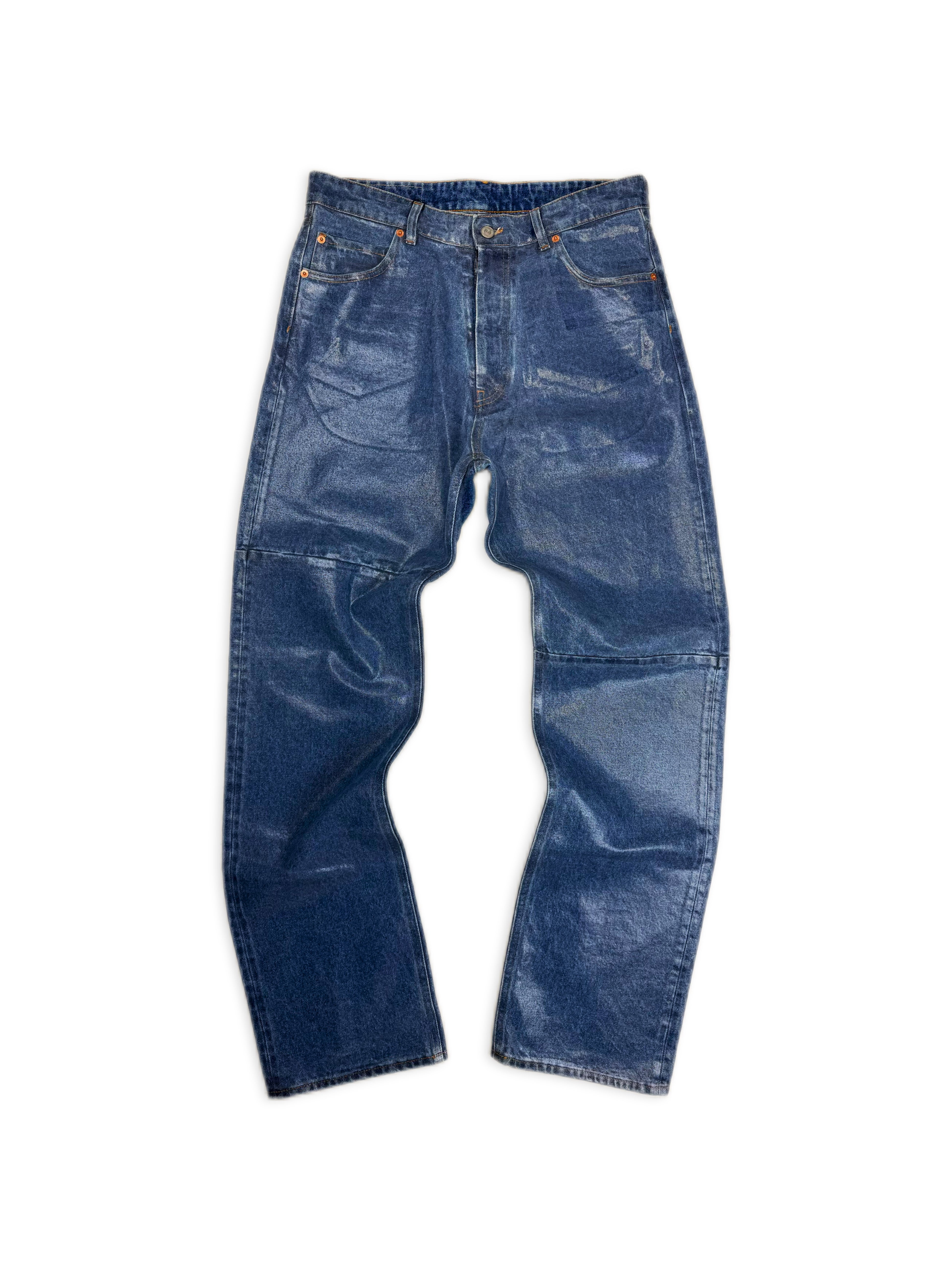 AW23 Maison Margiela MM6 Blue Waxed Heavy Weight Denim