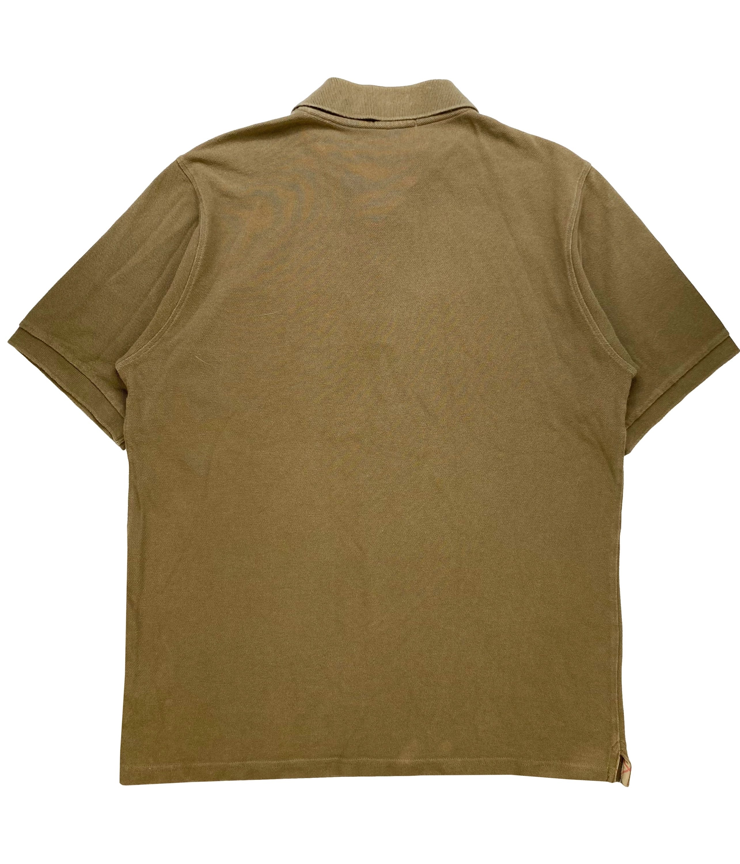 Burberry Nova Check Embroidered Olive Green Collared Polo