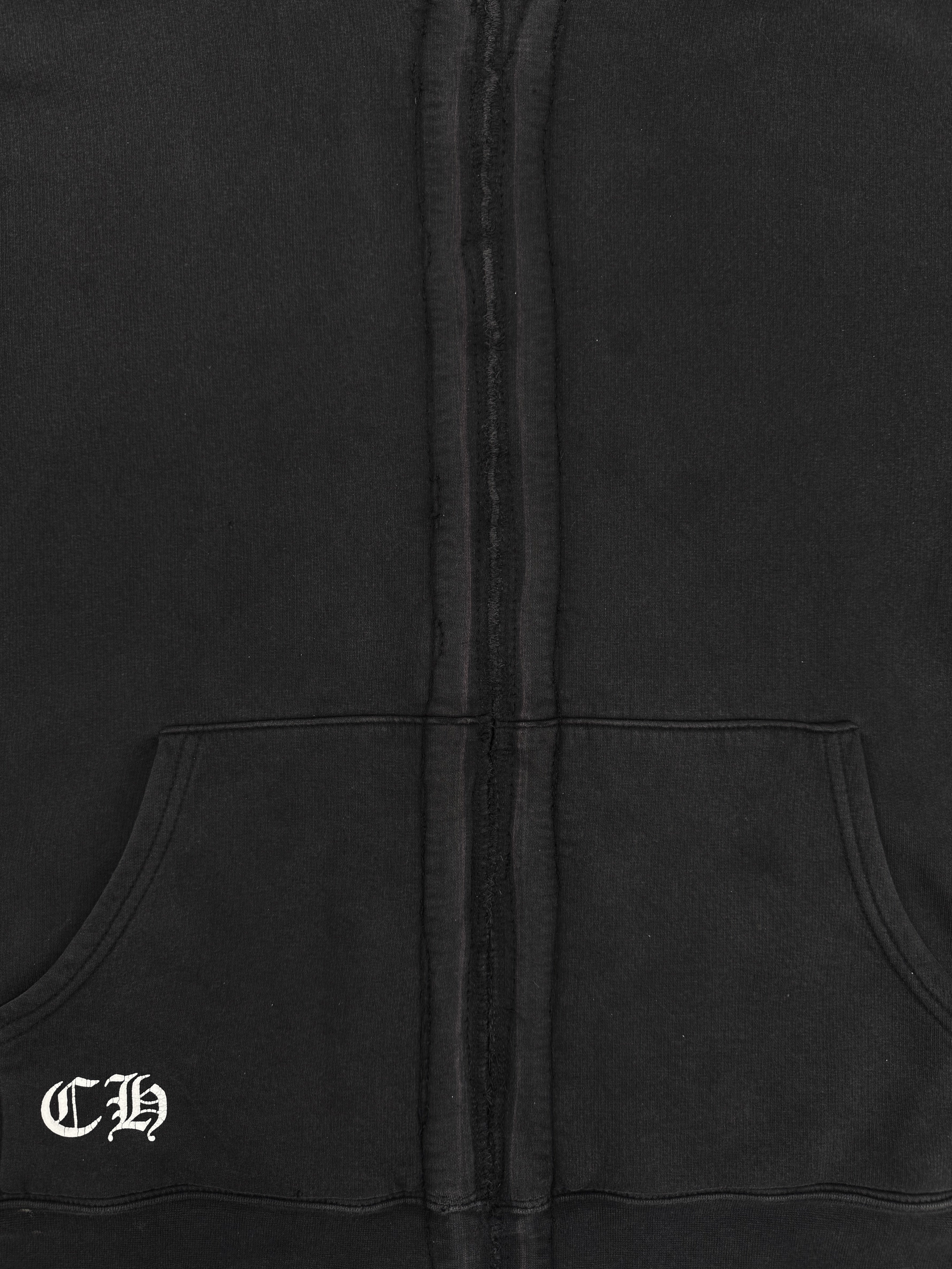 Chrome Hearts Thermal Lined Fuck You Faded Repaired Horse Shoe Hoodie