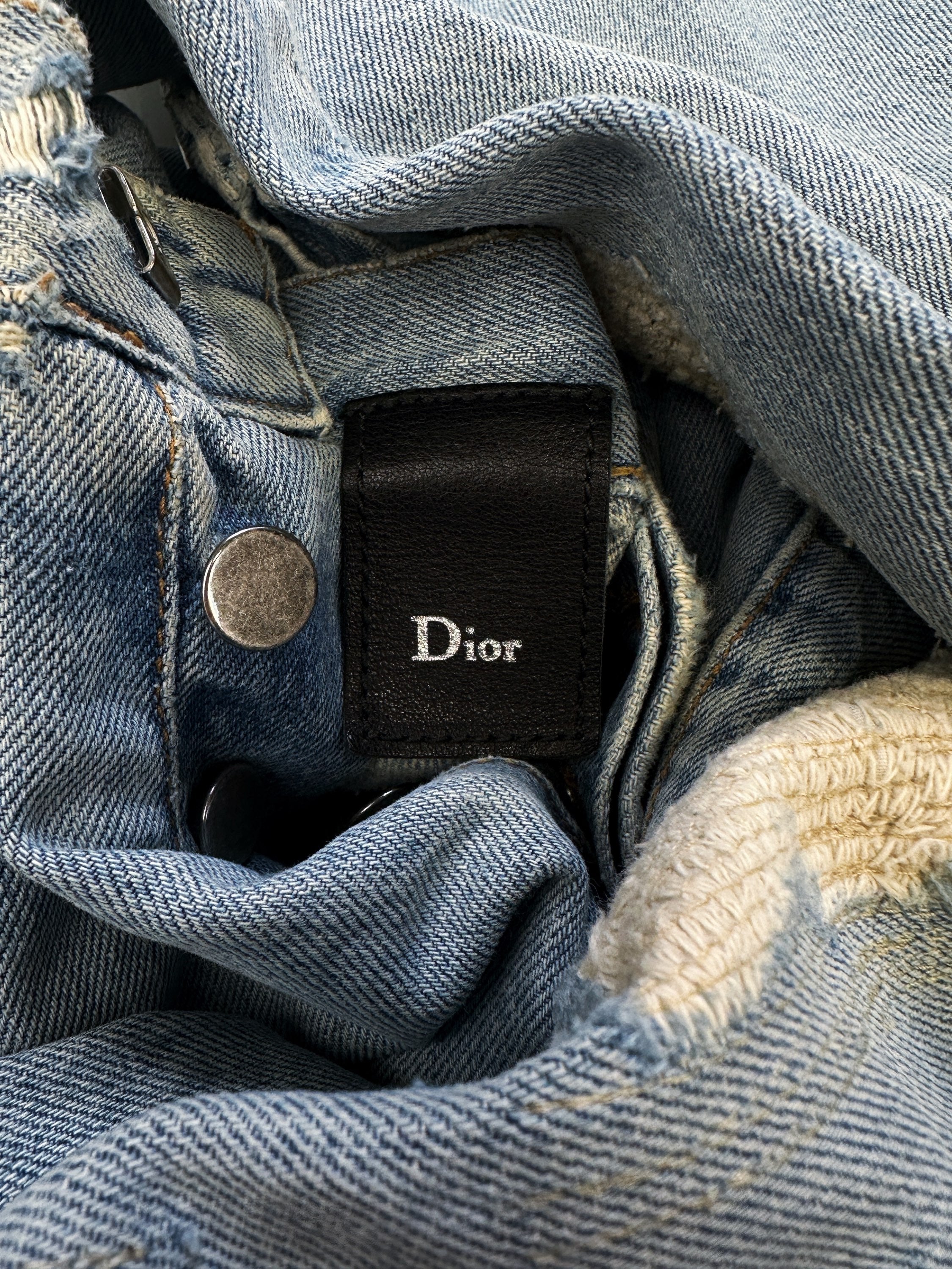 SS06 Dior by Hedi Slimane ‘Crash’ Blue Light Wash Distressed Jeans