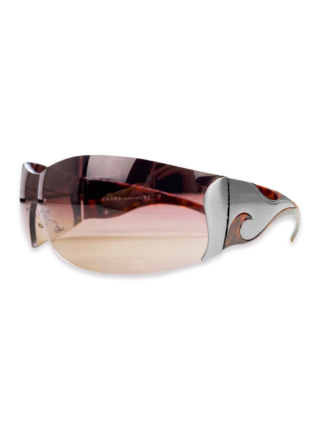 Prada Metallic Flame Emblem Rose Tint Incognito Sunglases