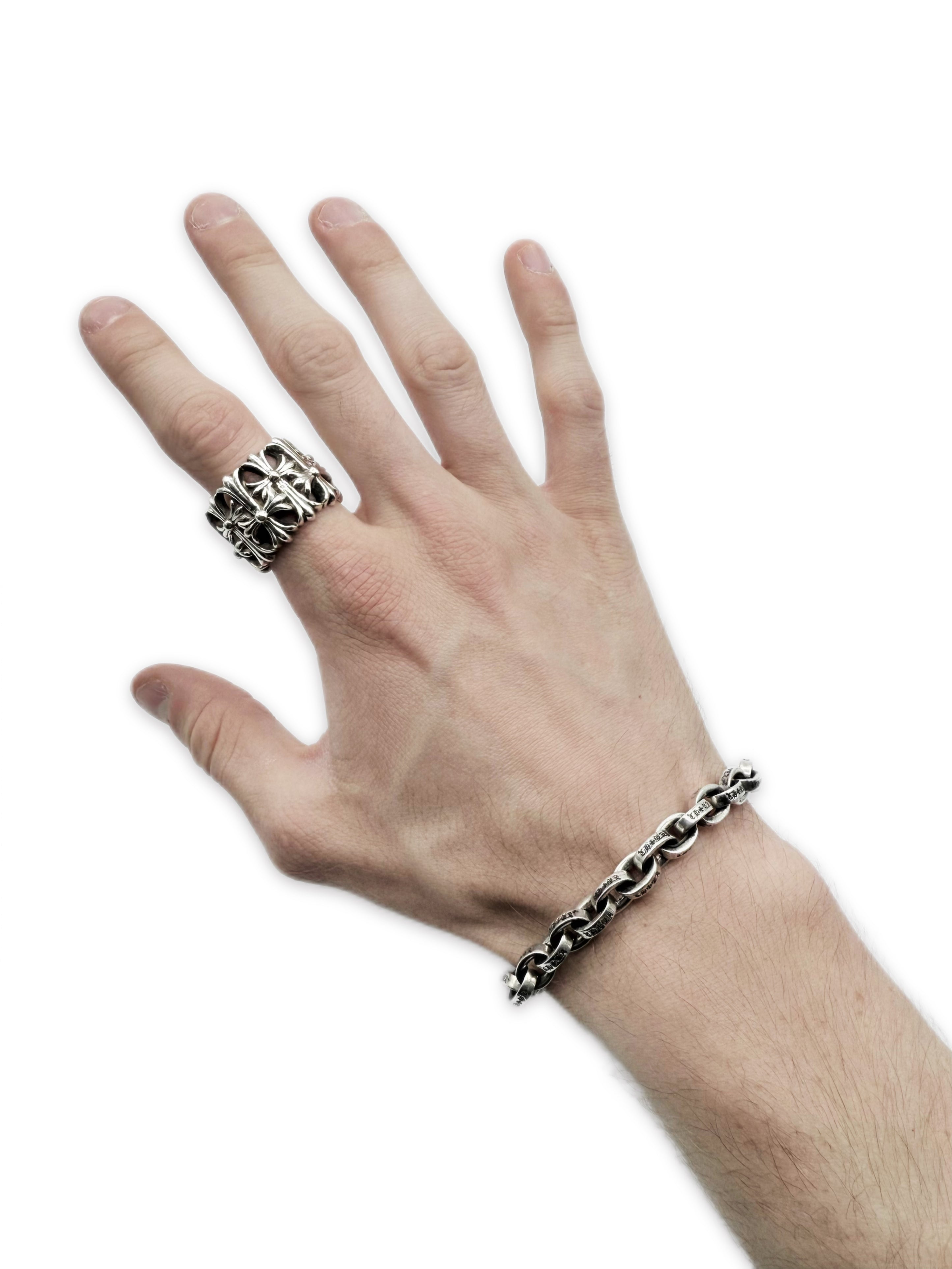 Chrome Hearts Large Paper Chain .925 Silver 8 in Bracelet