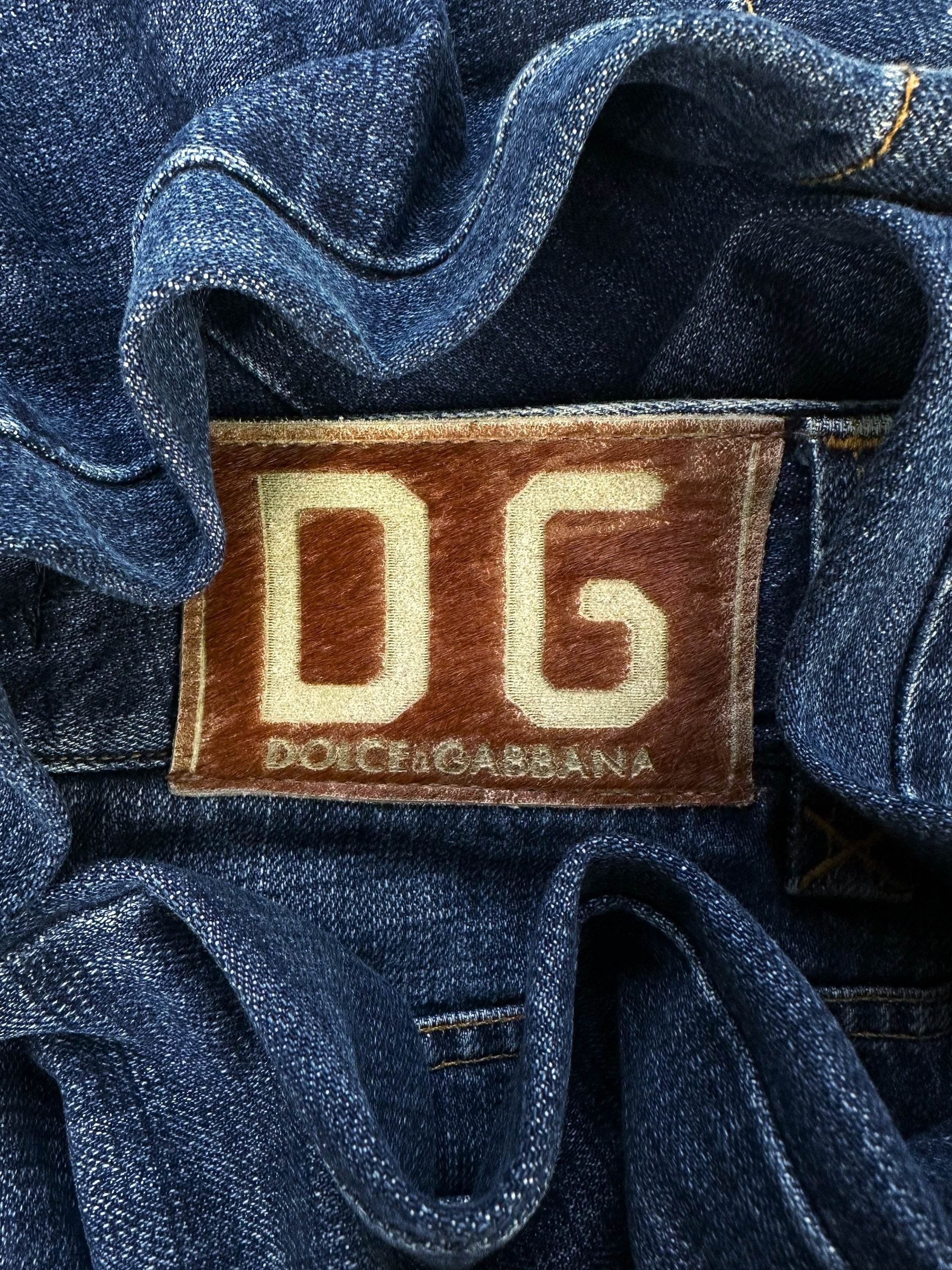 00s Dolce & Gabbana ‘DG’ Embroidered Indigo Denim