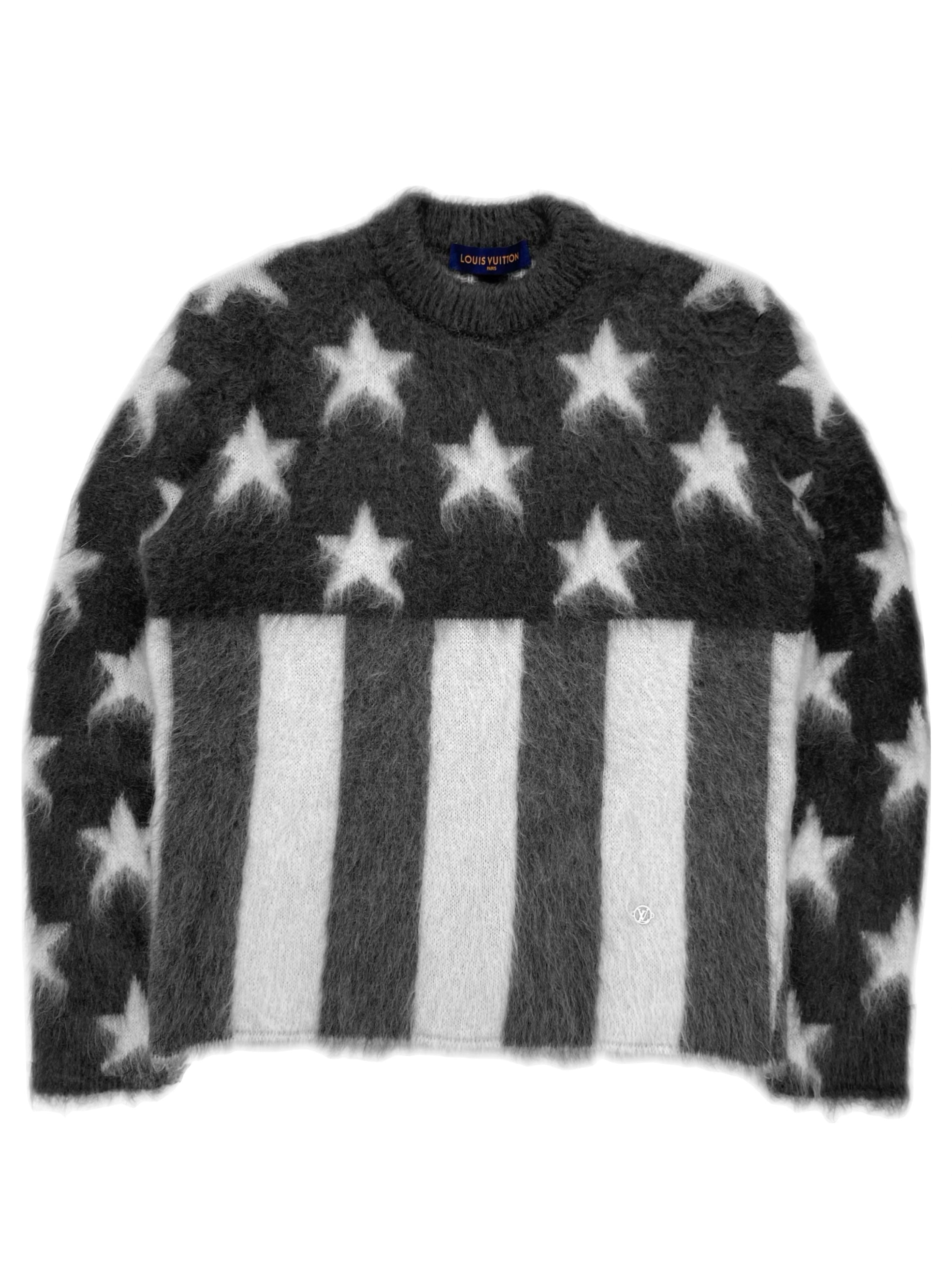 FW19 Louis Vuitton by Virgil Abloh Mohair Flag Knitted Sweater