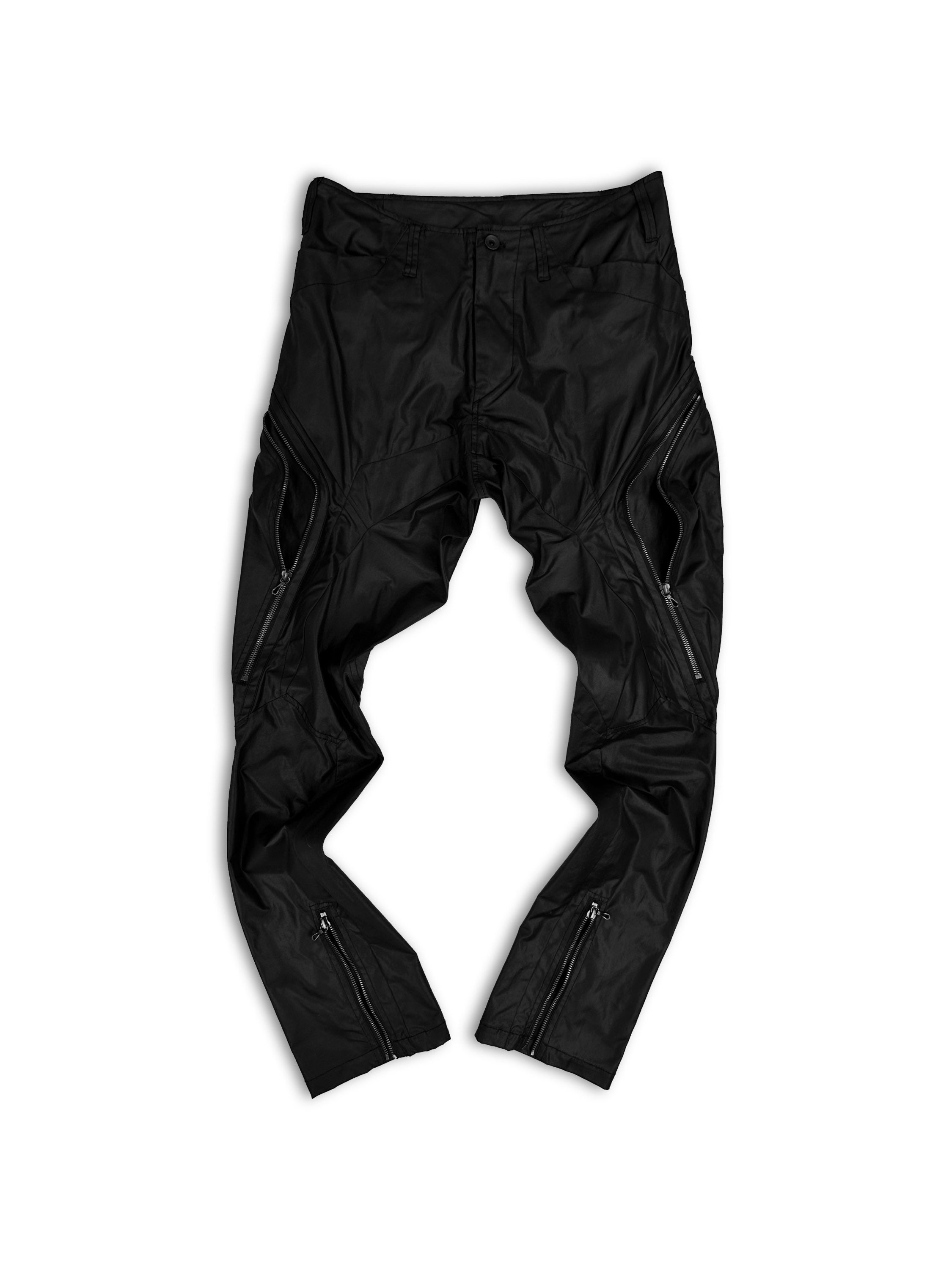Julius_7 Black ‘Butterfly’ Pocket Mult-zip Black Nylon Pants