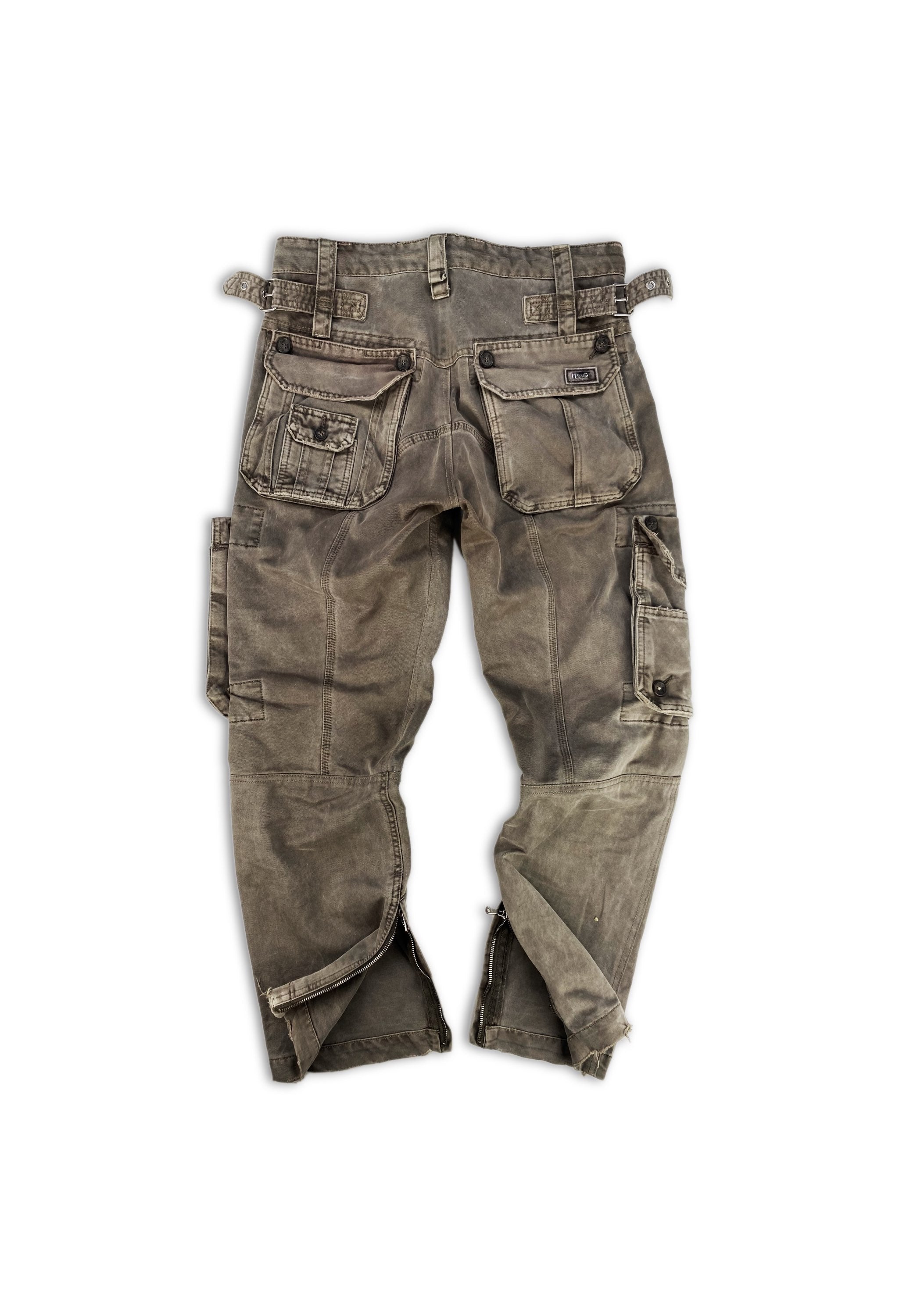 00s Dolce & Gabbana Washed Denim 3D Pocket Cargo Pants