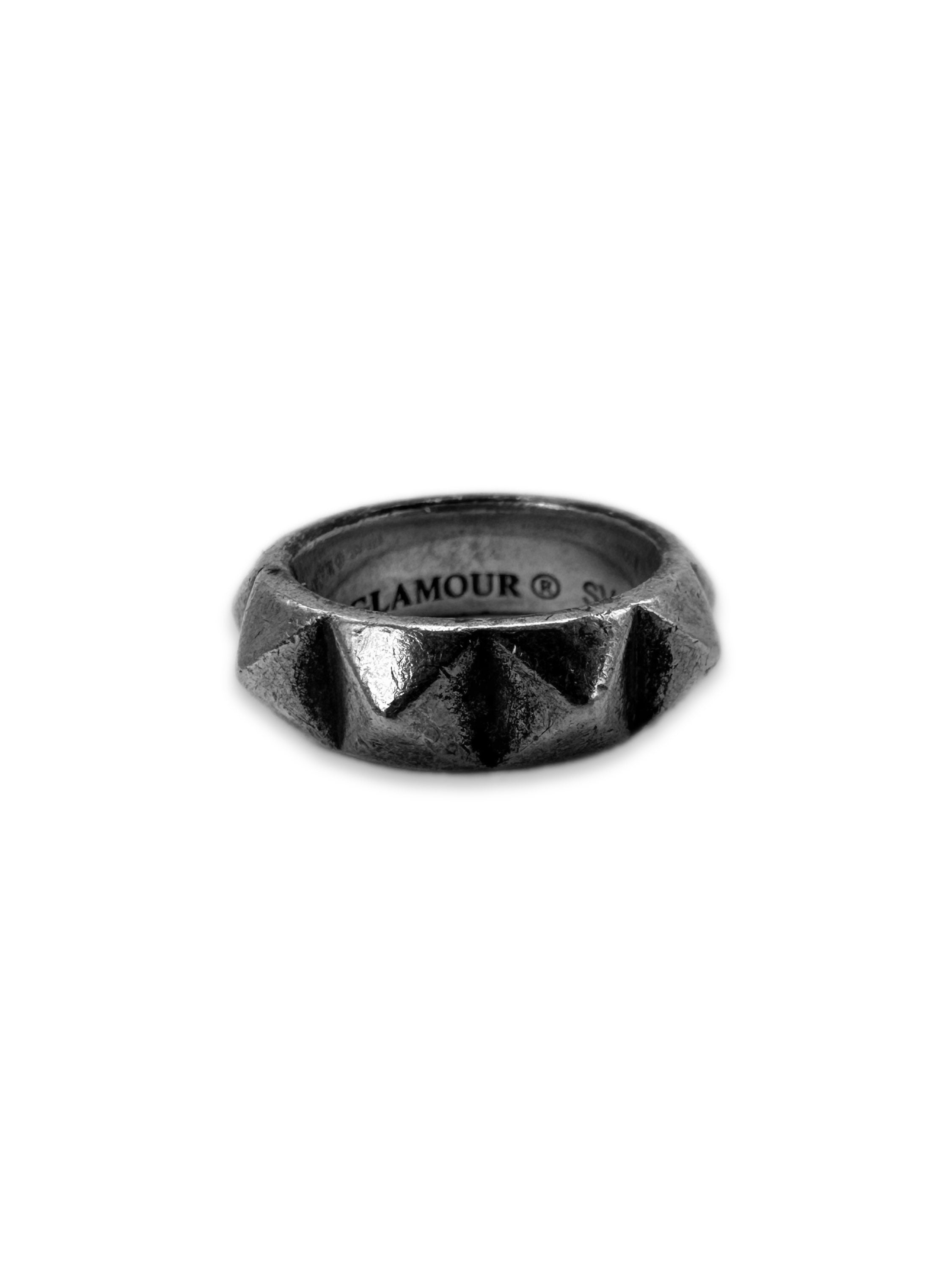 00s Hysteric Glamour ‘Studded’ Silver Etched Ring
