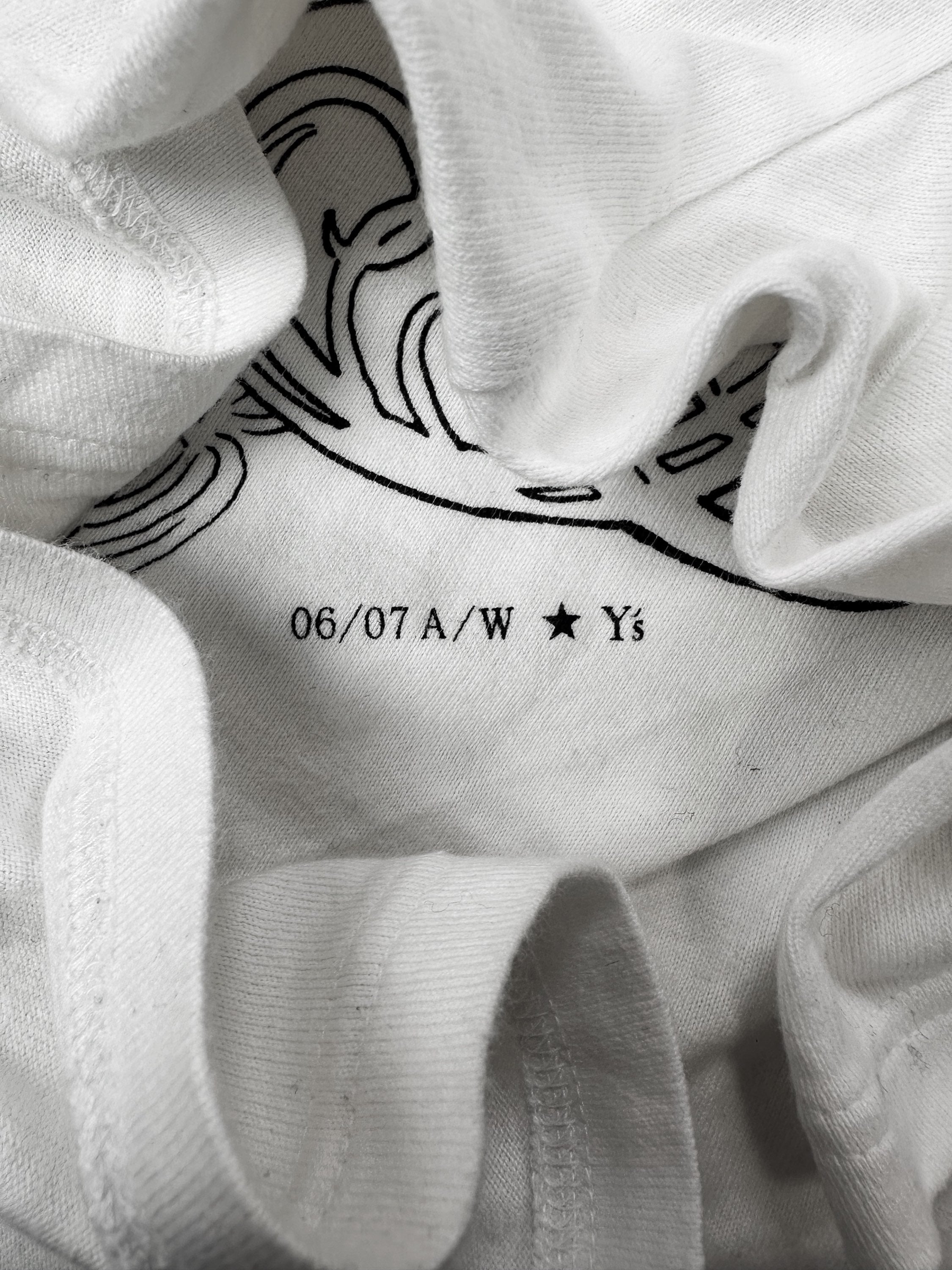 AW06 Yohji Yamamoto Y’s for Men ‘Mermaid’ Back Graphic T-Shirt