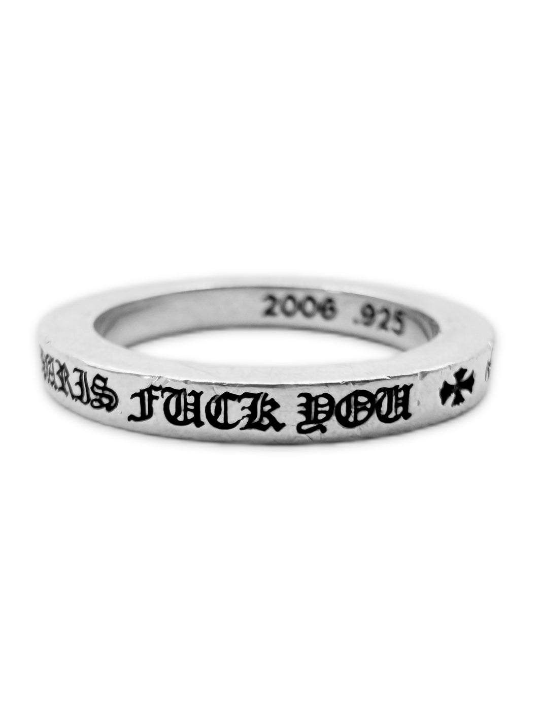 Chrome Hearts Fuck You 3mm Spacer Plus .925 Silver Ring