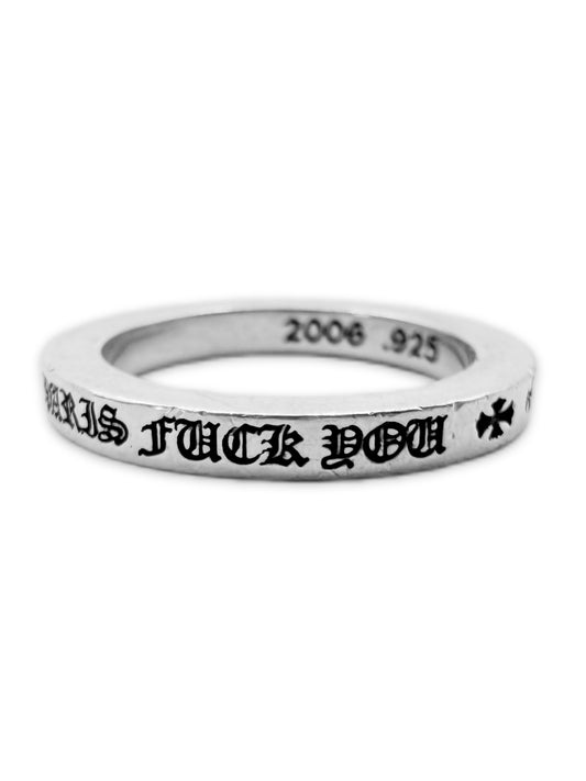 Chrome Hearts Fuck You 3mm Spacer Plus .925 Silver Ring
