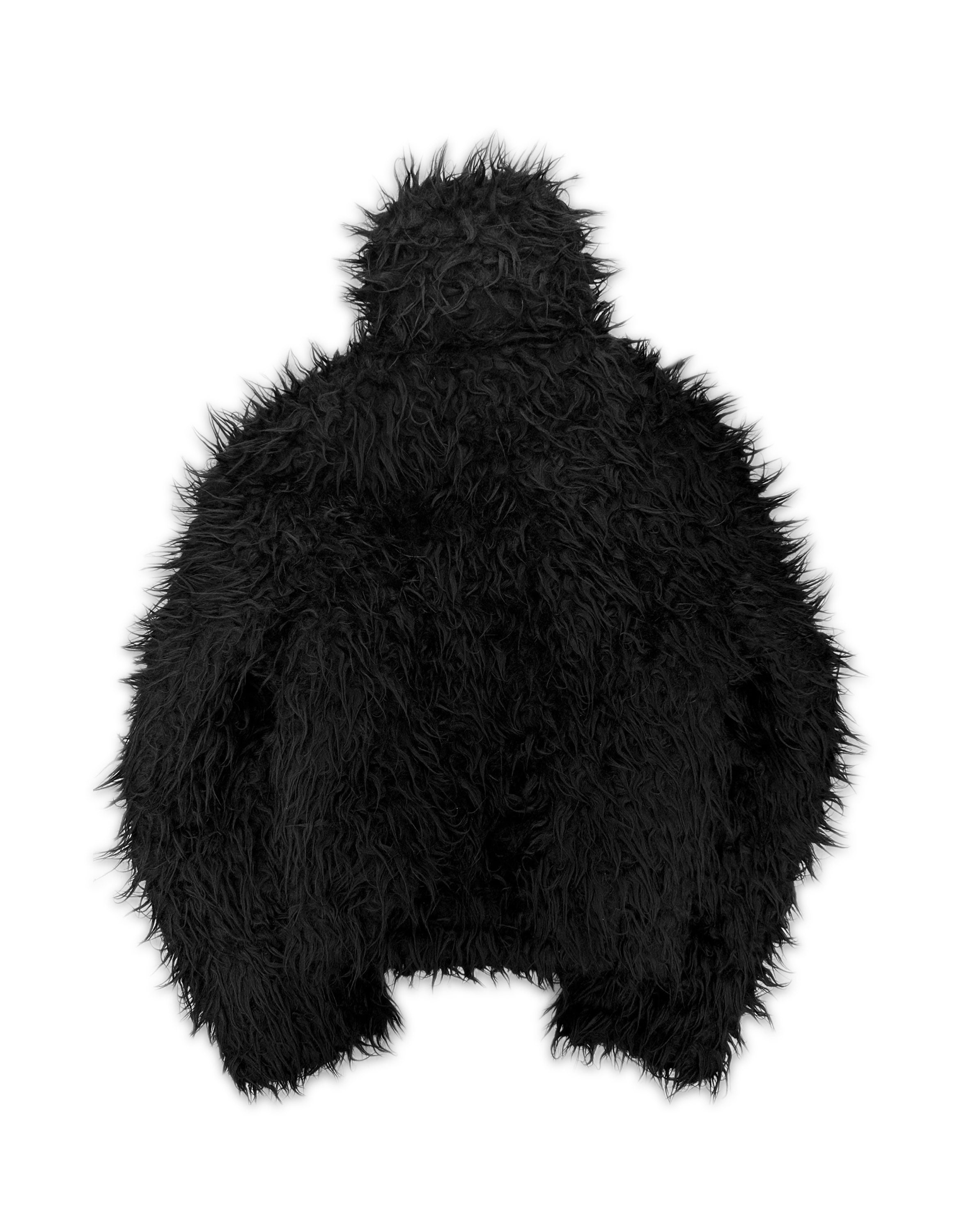 AW20 Balenciaga ‘Faux Fur’ Cropped High Neck Bomber Jacket
