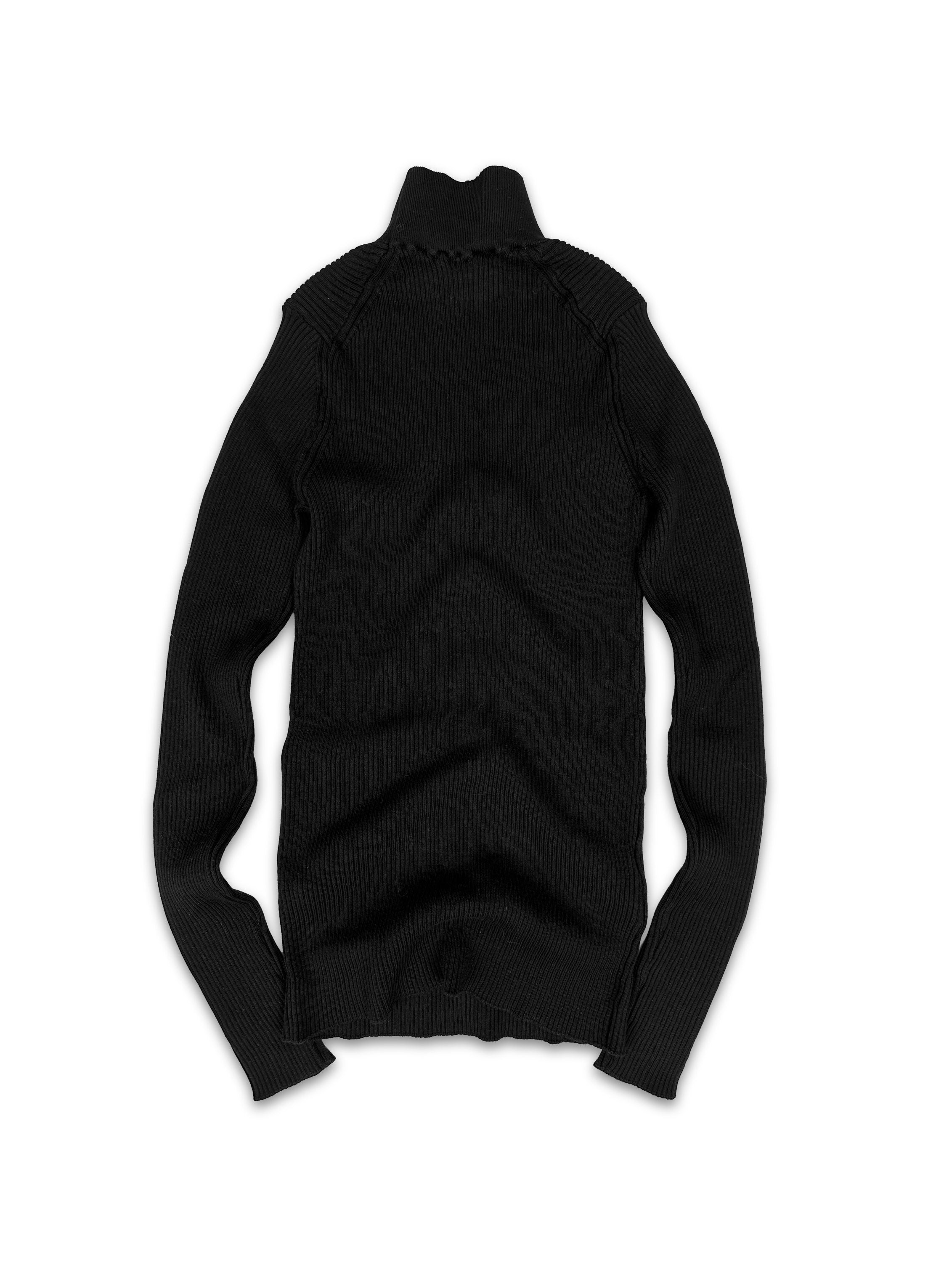 AW22 Prada Black Ribbed High Neck Turtleneck Sweater