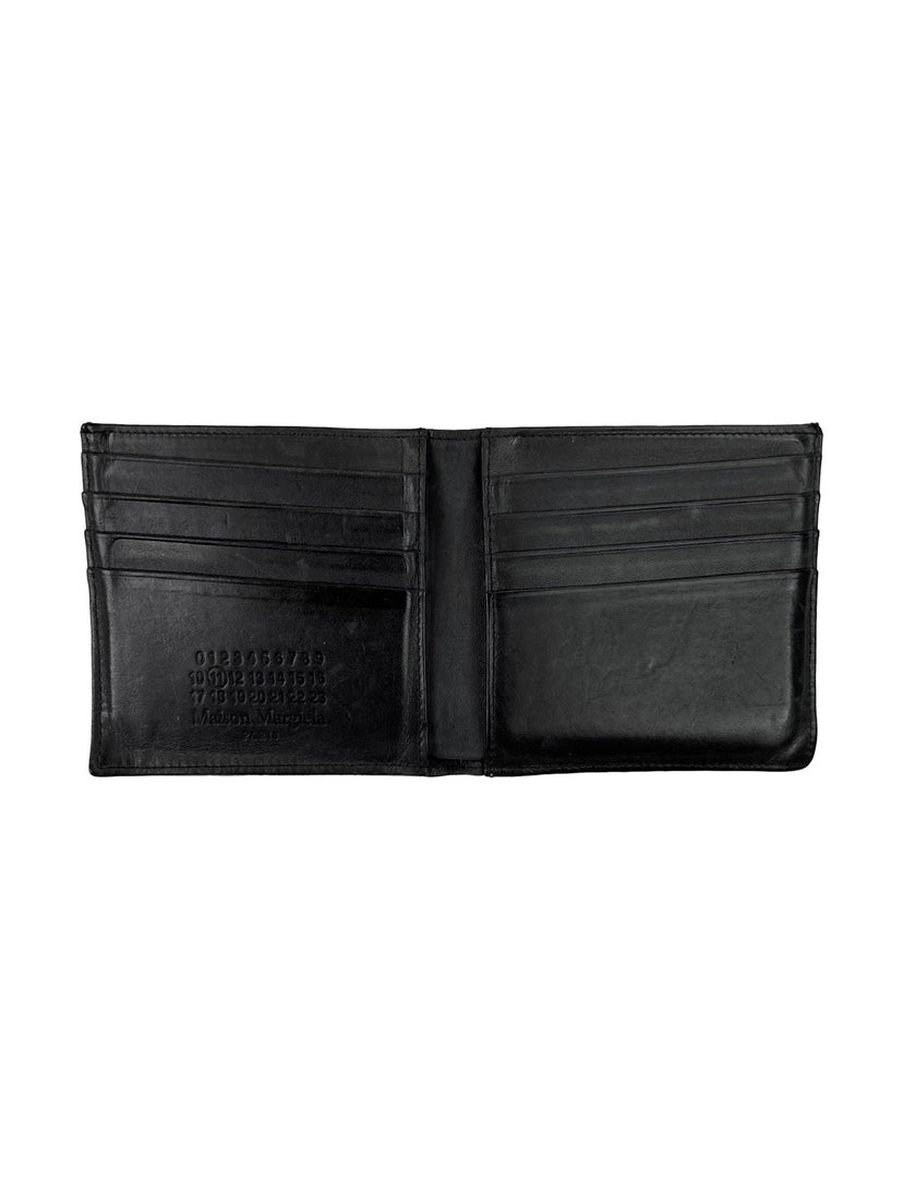 Margiela 11 Leather Paint Splatter Black Bifold Wallet