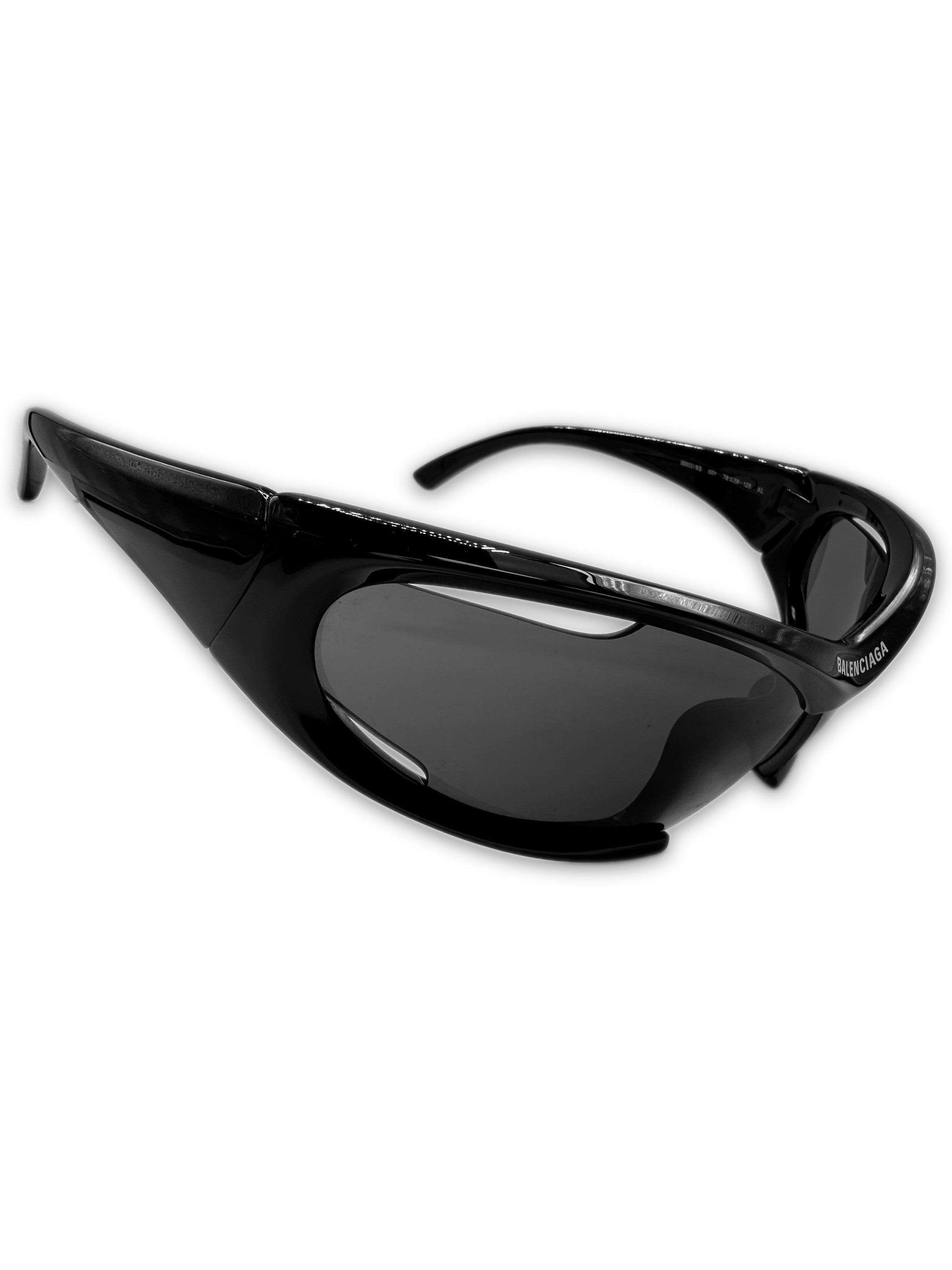 Balenciaga ‘Dynamo’ Black Glossy Cut Out Sunglasses